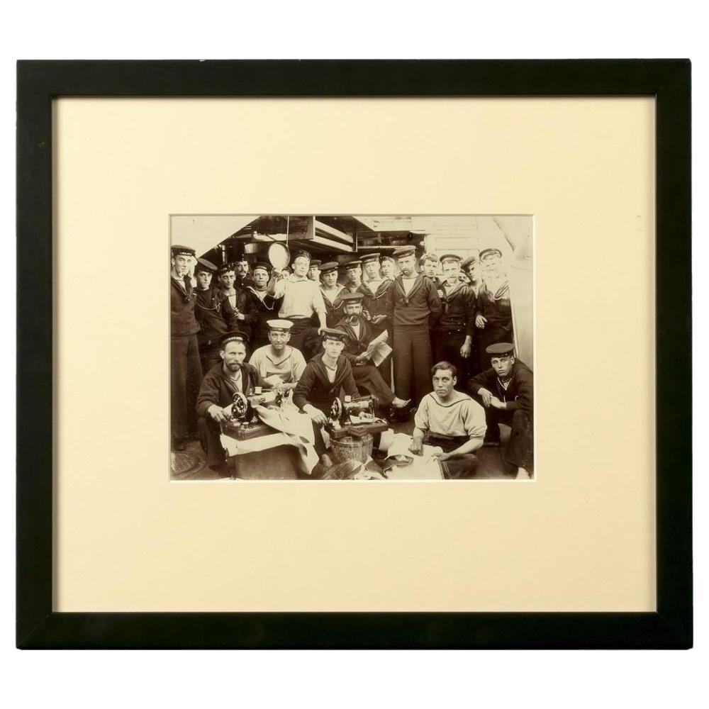 Photograph of the Crew of HMS Dido on Deck For Sale
