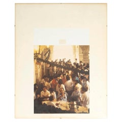 Photograph Signed By O. Malaganna, Meal, 20th Century.