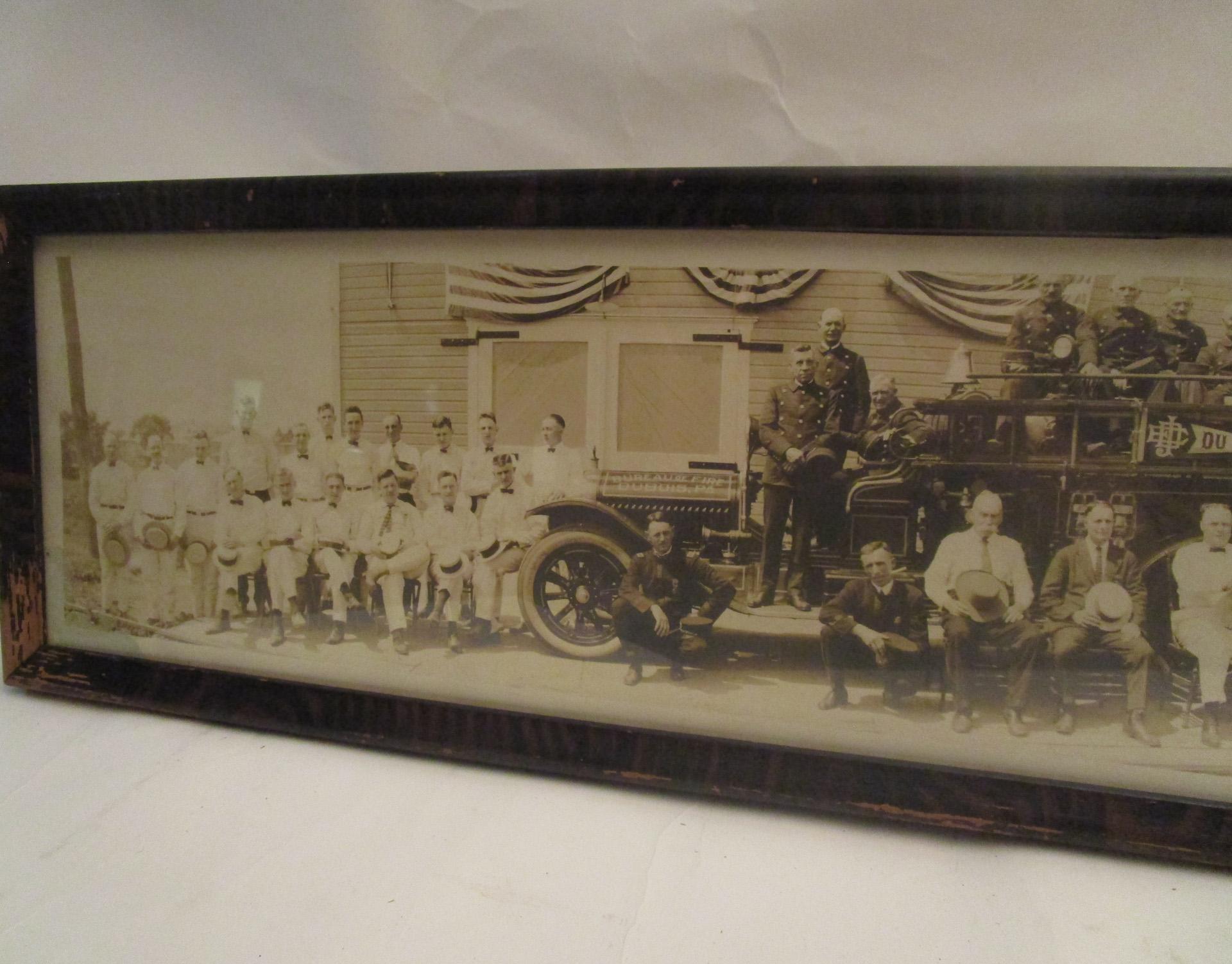 Photography Panoramic 1922 Black and White Pennsylvania Fireman DuBois Hose Co.  For Sale 2