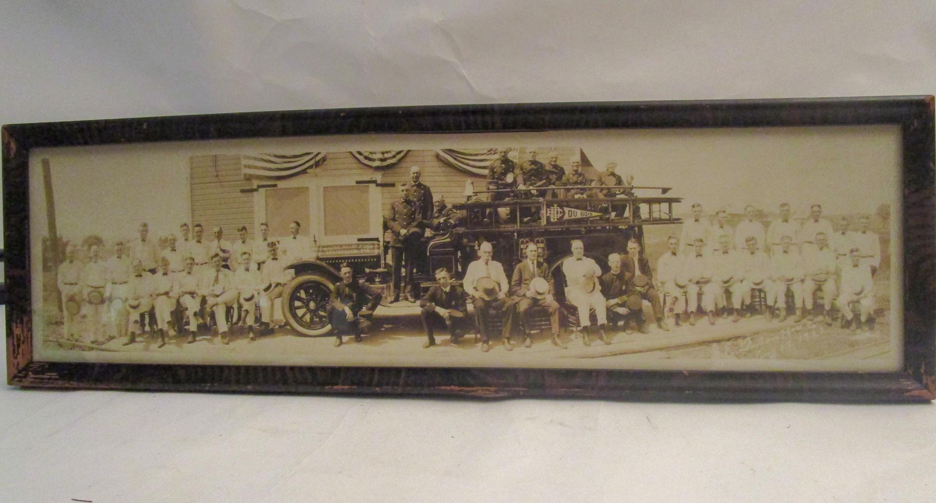American Photography Panoramic 1922 Black and White Pennsylvania Fireman DuBois Hose Co.  For Sale