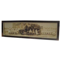 Antique Photography Panoramic 1922 Black and White Pennsylvania Fireman DuBois Hose Co.