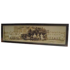 Antique Photography Panoramic 1922 Black and White Pennsylvania Fireman DuBois Hose Co.