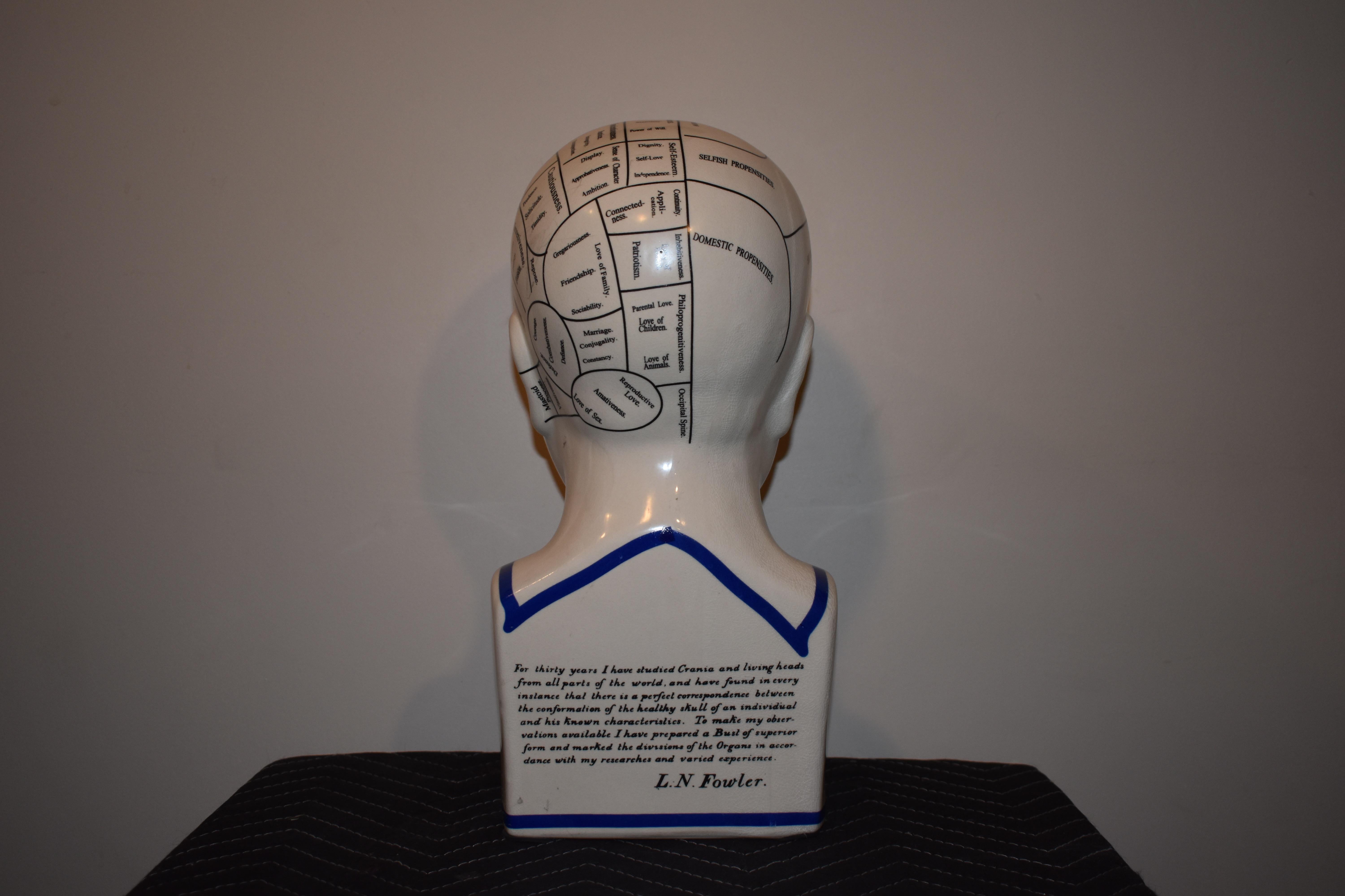 Mid-Century Modern Phrenology by L.N Fowler, 'Large' For Sale