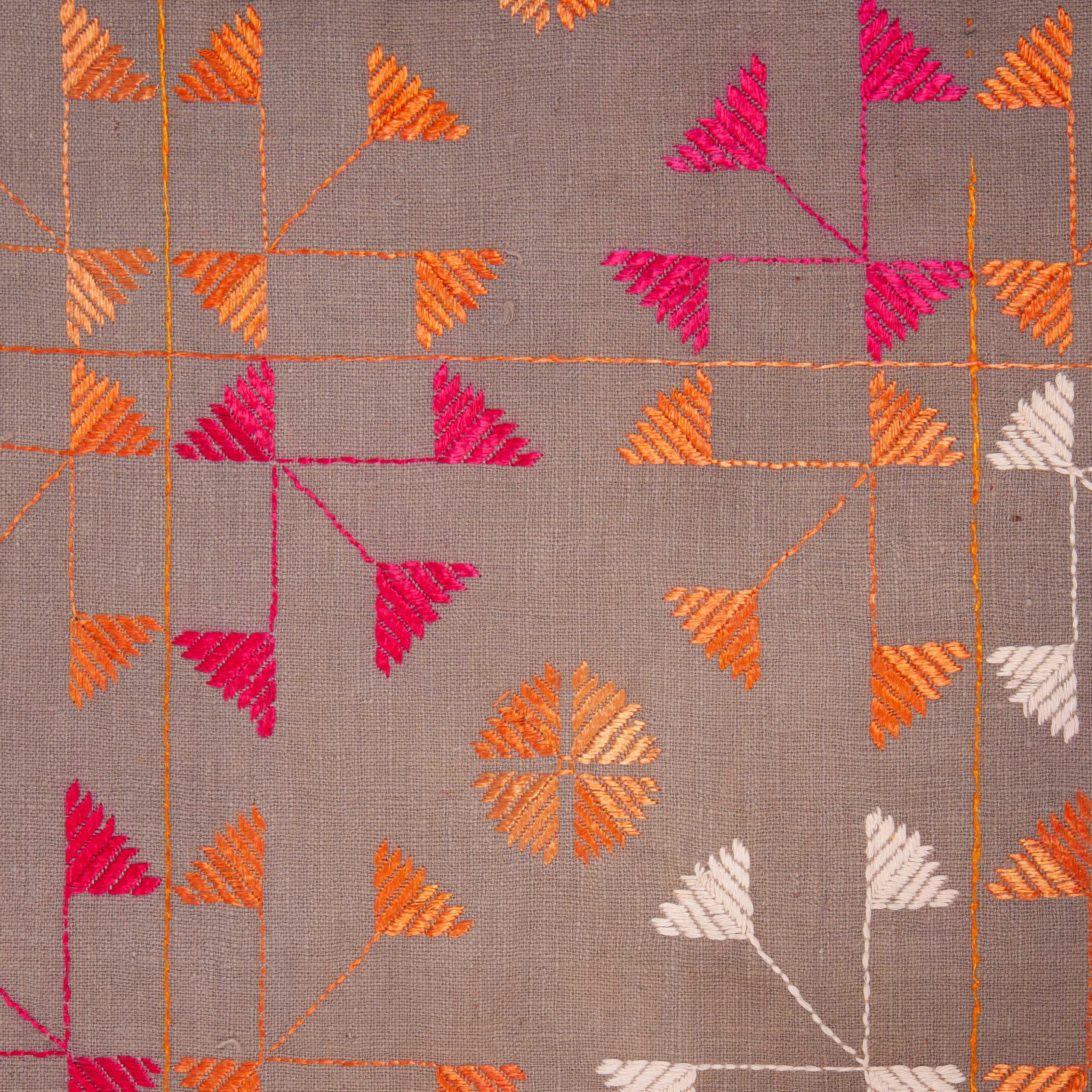 Tribal Phulkari Wedding Shawl from Punjab, India, Mid-20th Century