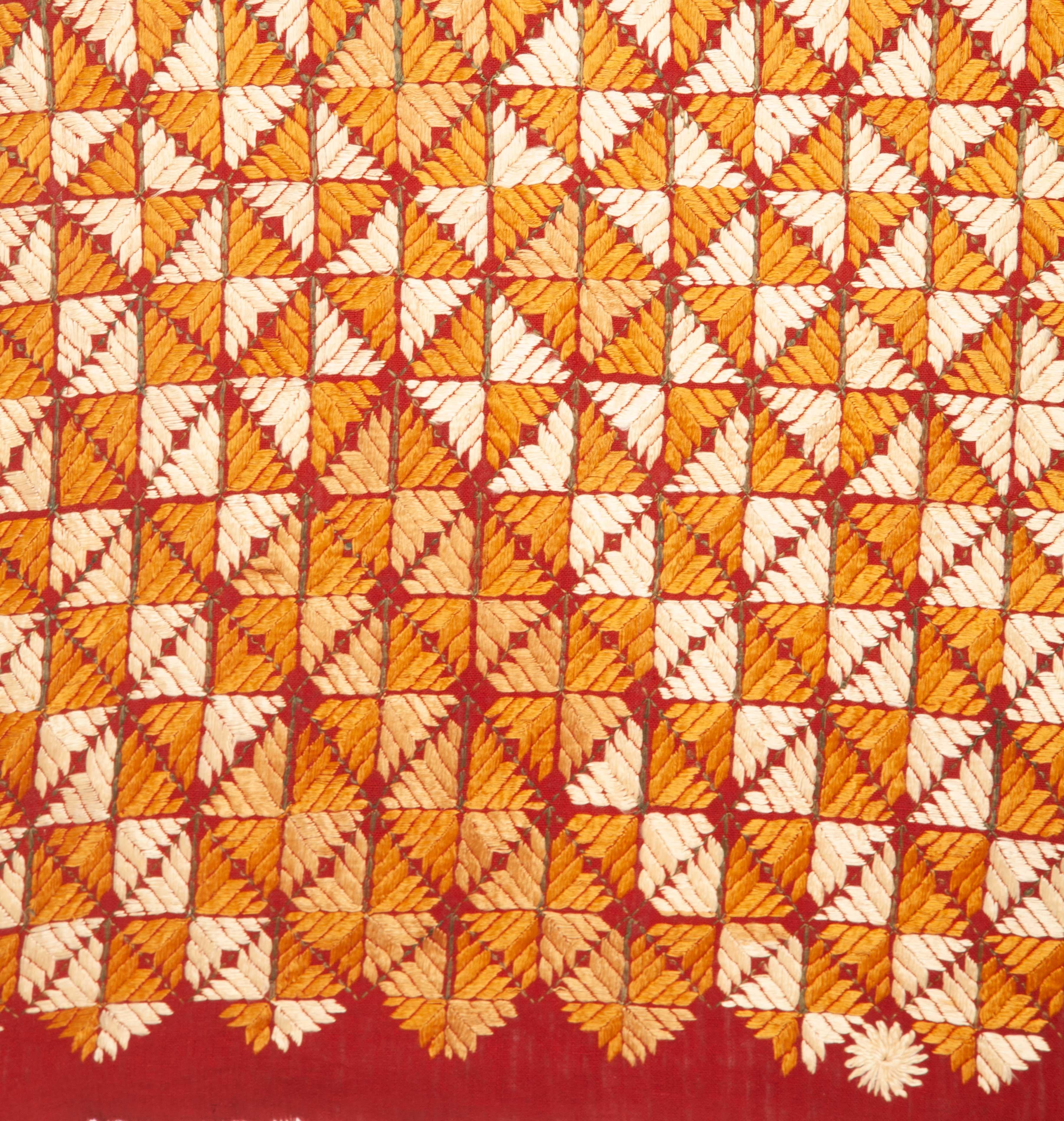 Indian Phulkari Wedding Shawl, India, Early 20th Century