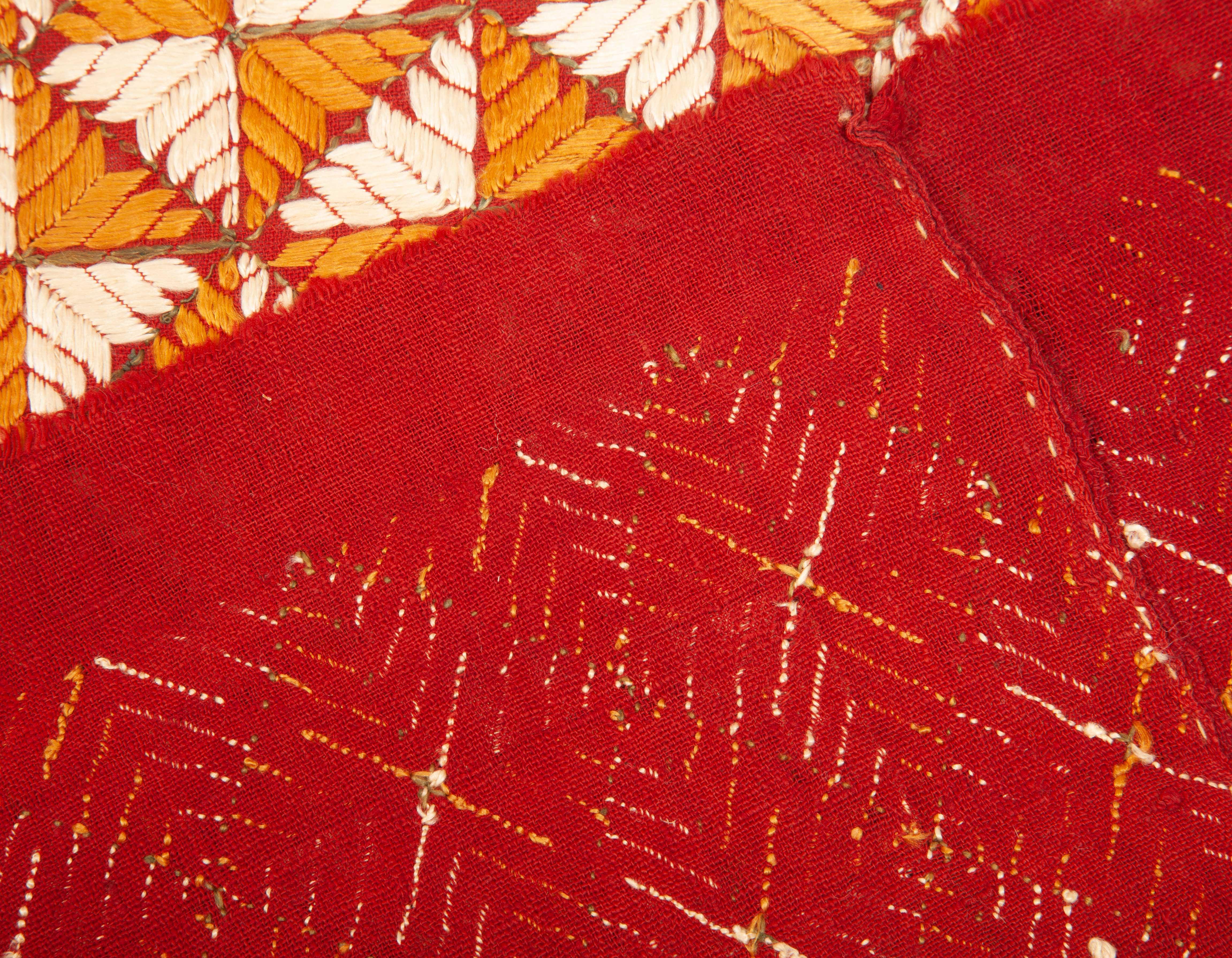 Embroidered Phulkari Wedding Shawl, India, Early 20th Century