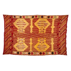 Vintage Phulkari Wedding Shawl, Silk Embroidery on Cotton, Early 20th Century