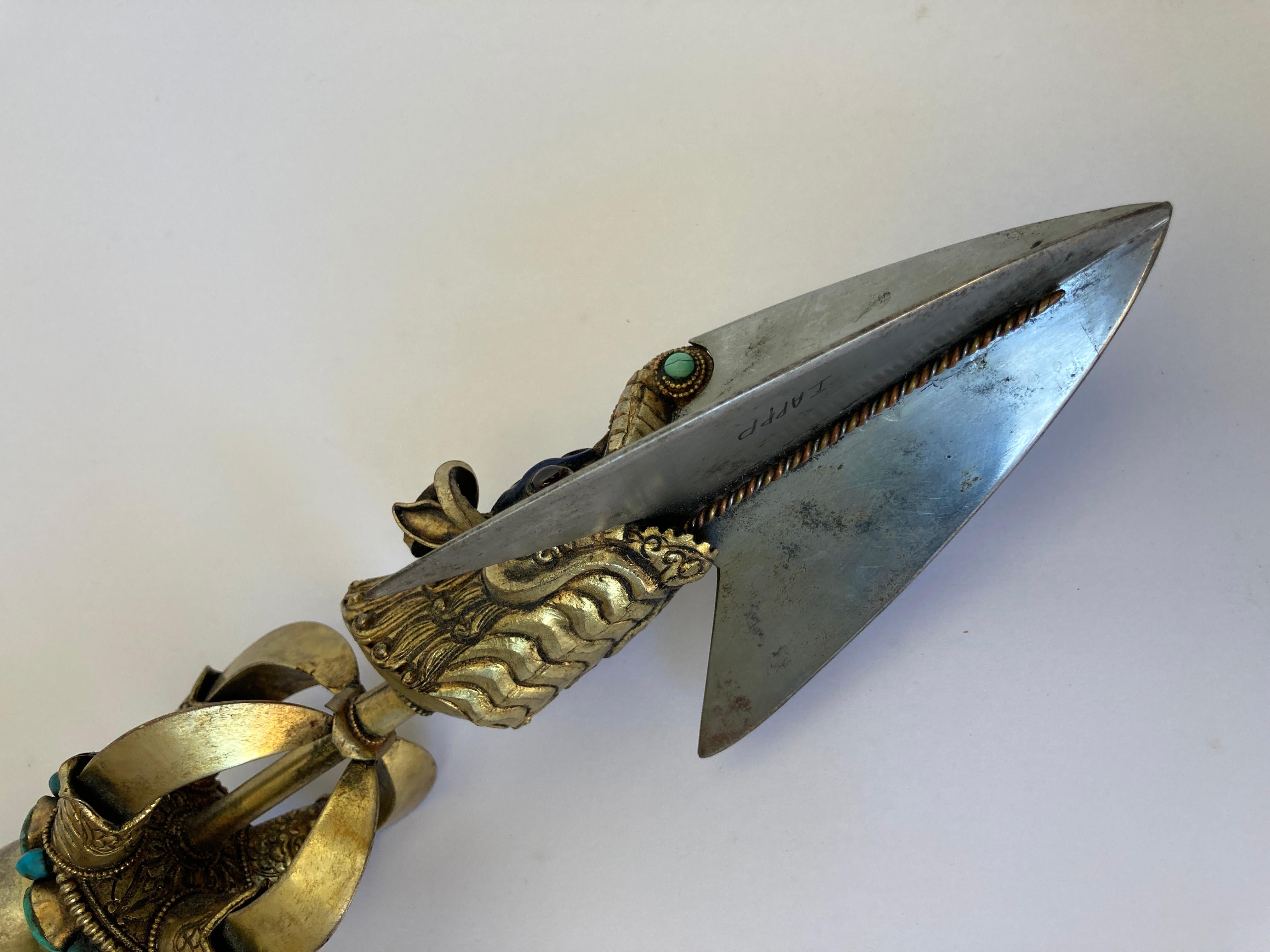 Phurba or Kila Wrathful Sacred Buddhist Sword In Good Condition For Sale In North Hollywood, CA