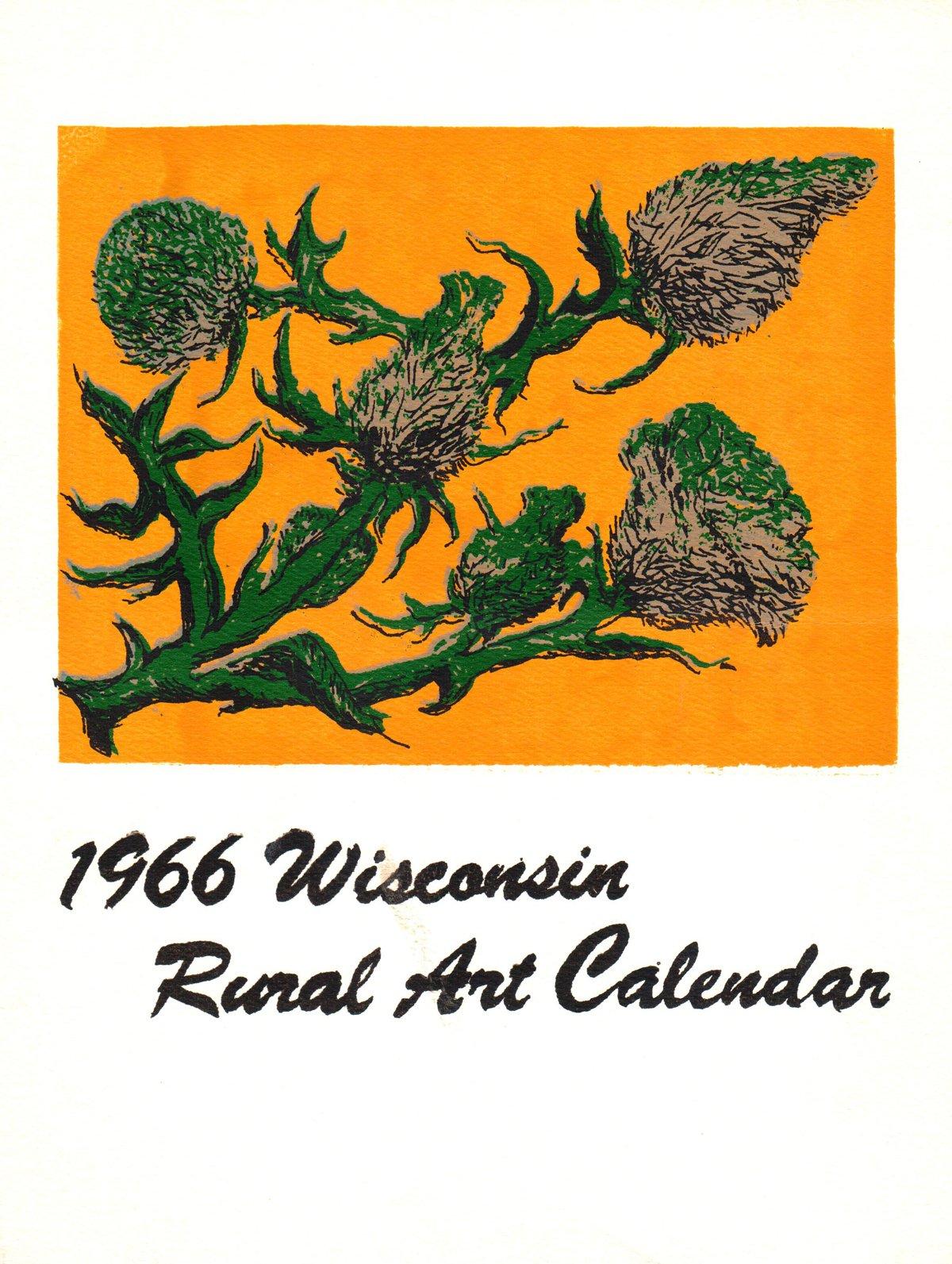 Paper Size: 5.5 x 8.25 inches ( 13.97 x 20.955 cm )
 Image Size: 5.5 x 8.25 inches ( 13.97 x 20.955 cm )
 Framed: No
 Condition: A: Mint
 
 Additional Details: This calendar cover design was patterned after a pen and ink and wash drawing that won an