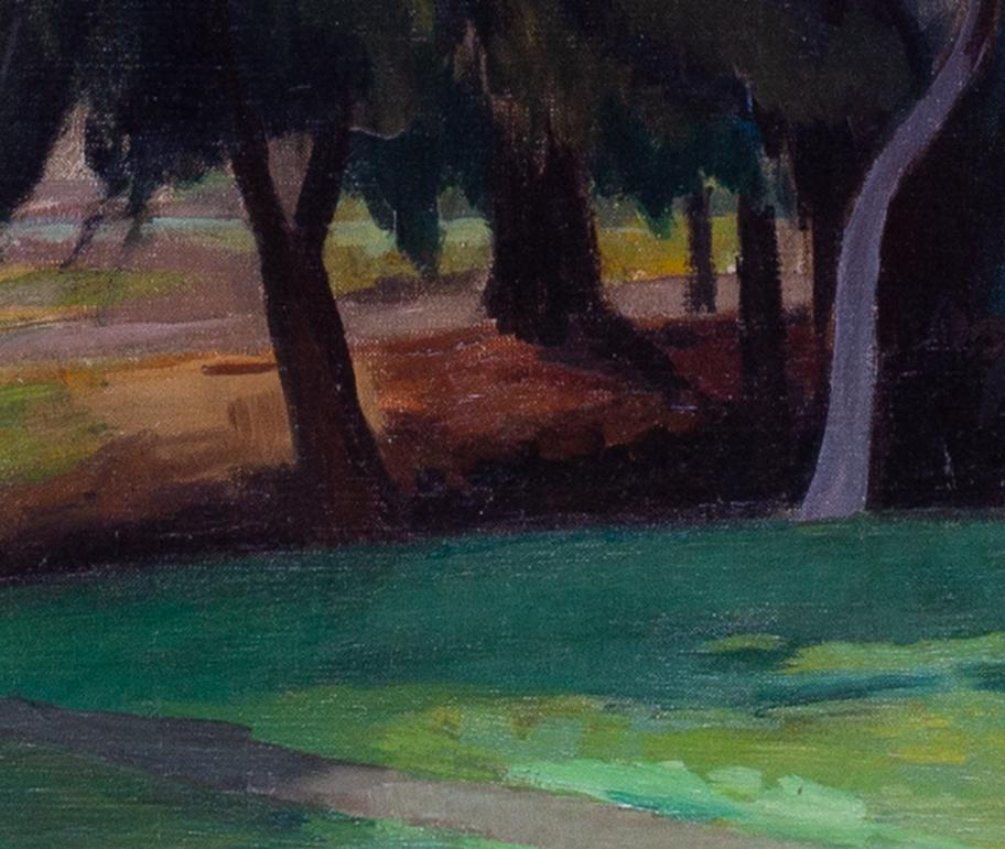 Peinture de paysage d'un étang des bois par l'artiste féminine du 20e siècle Phyllis Bray en vente 5