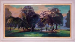 Paesaggio con laghetto di bosco dipinto dall'artista femminile del XX secolo Phyllis Bray