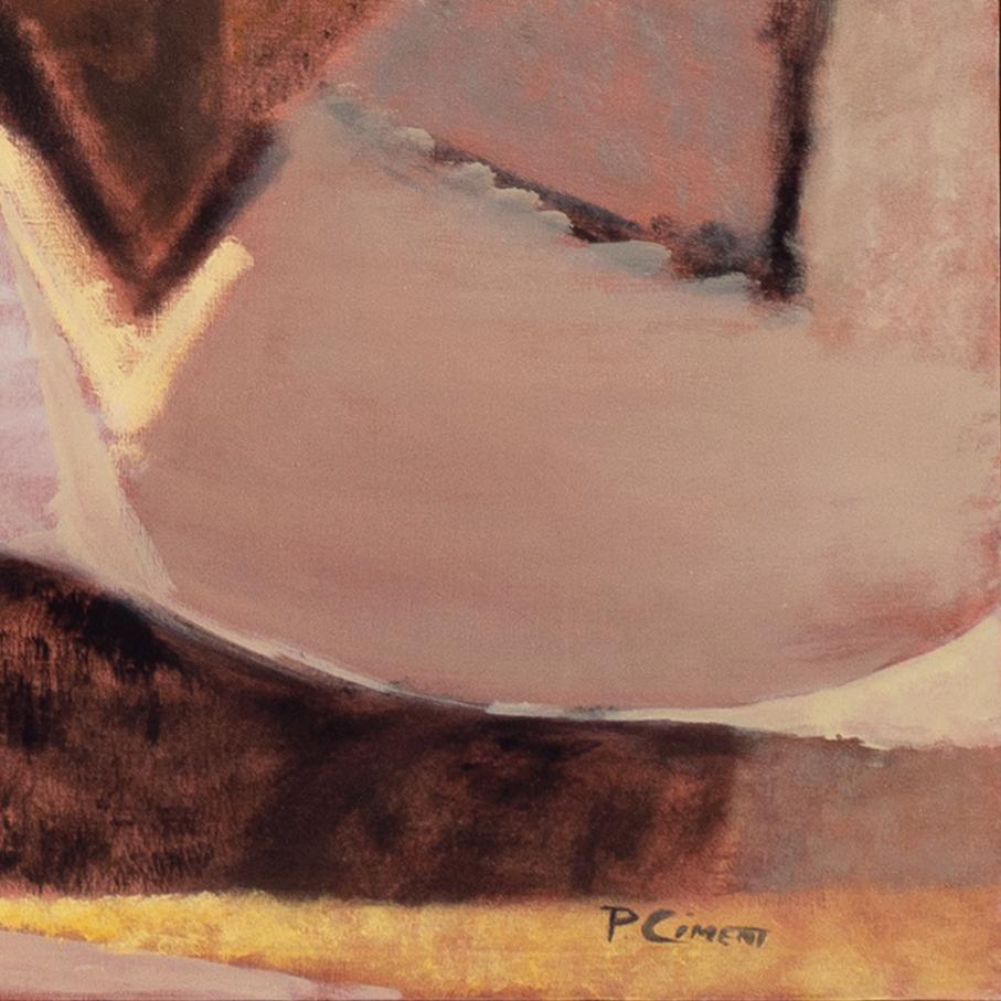 „Abstract in Saffron and Rose“, San Francisco, Bay Area Abstraction, SOMA, SFSFA – Painting von Phyllis Ciment