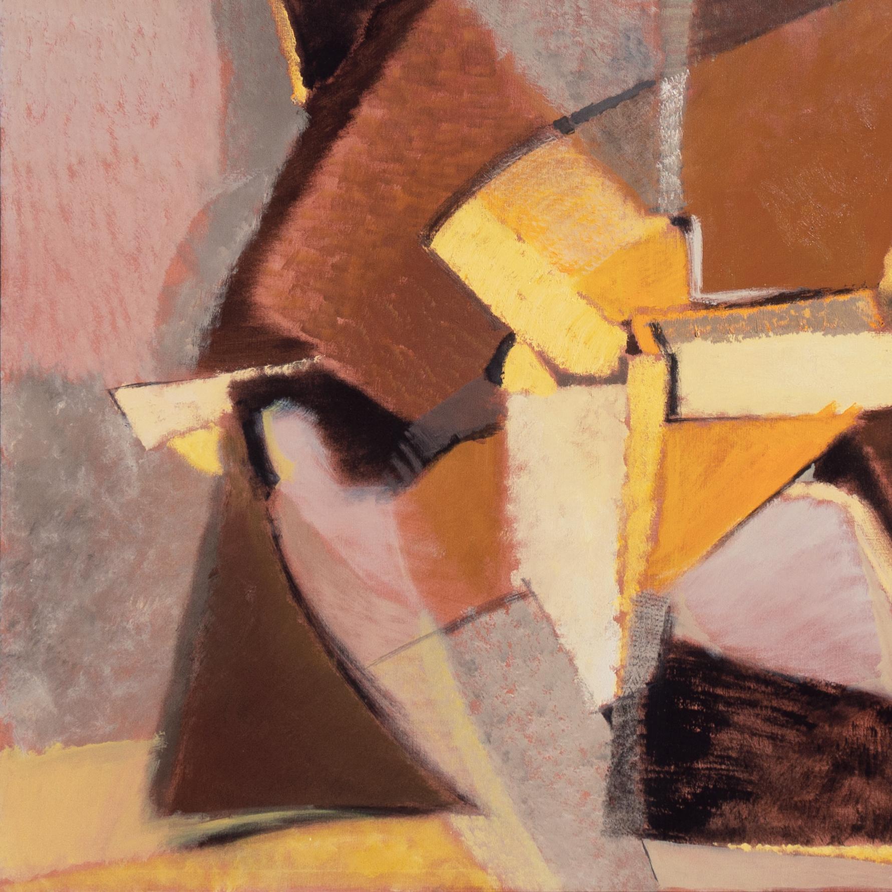 „Abstract in Saffron and Rose“, San Francisco, Bay Area Abstraction, SOMA, SFSFA (Braun), Abstract Painting, von Phyllis Ciment