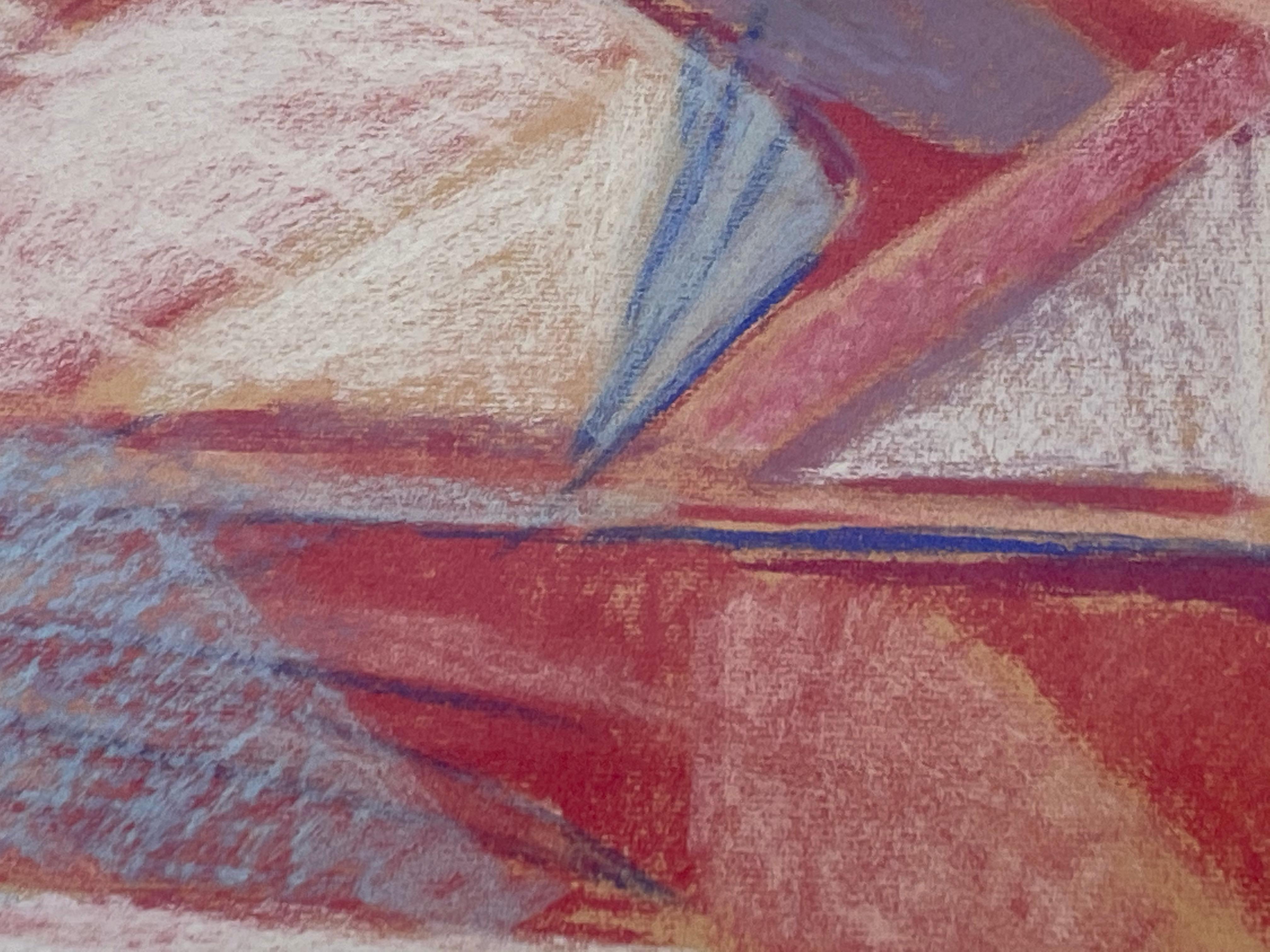 Abstraktes Pastellgemälde aus Ciment von Phyllis, ca. 1970er Jahre im Angebot 6