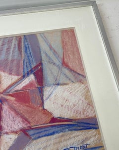 Phyllis Ciment Abstract Pastel Painting c.1970s