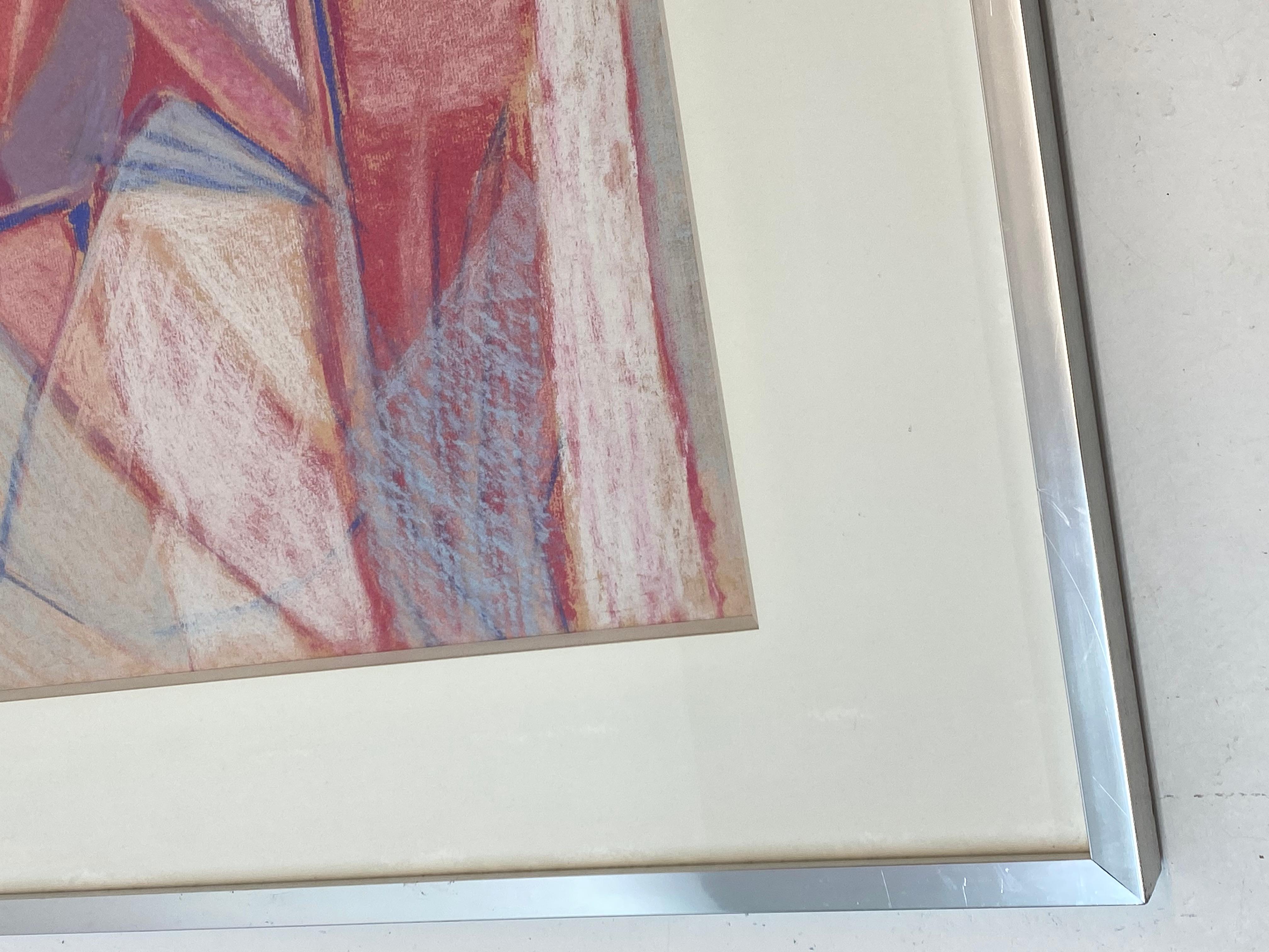 Phyllis Ciment Pintura abstracta al pastel c.1970s en venta 3