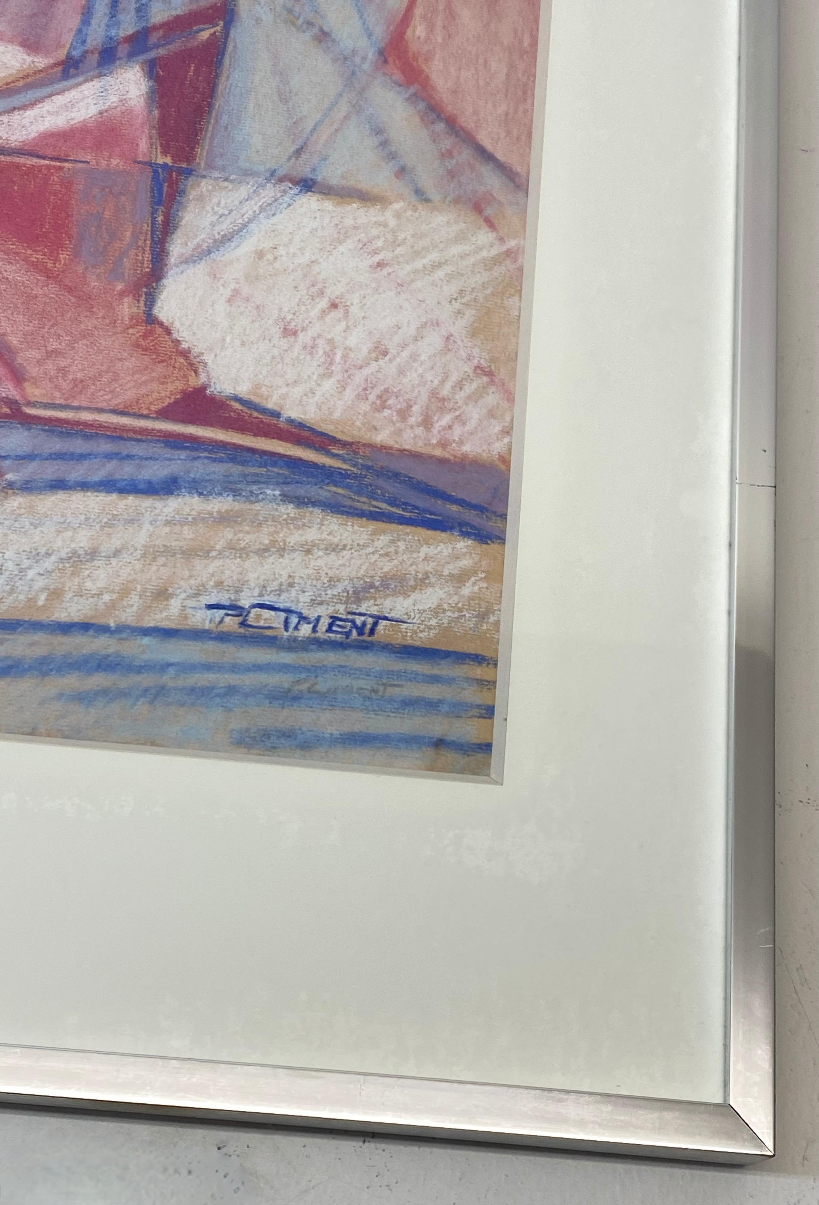 Phyllis Ciment Pintura abstracta al pastel c.1970s en venta 5