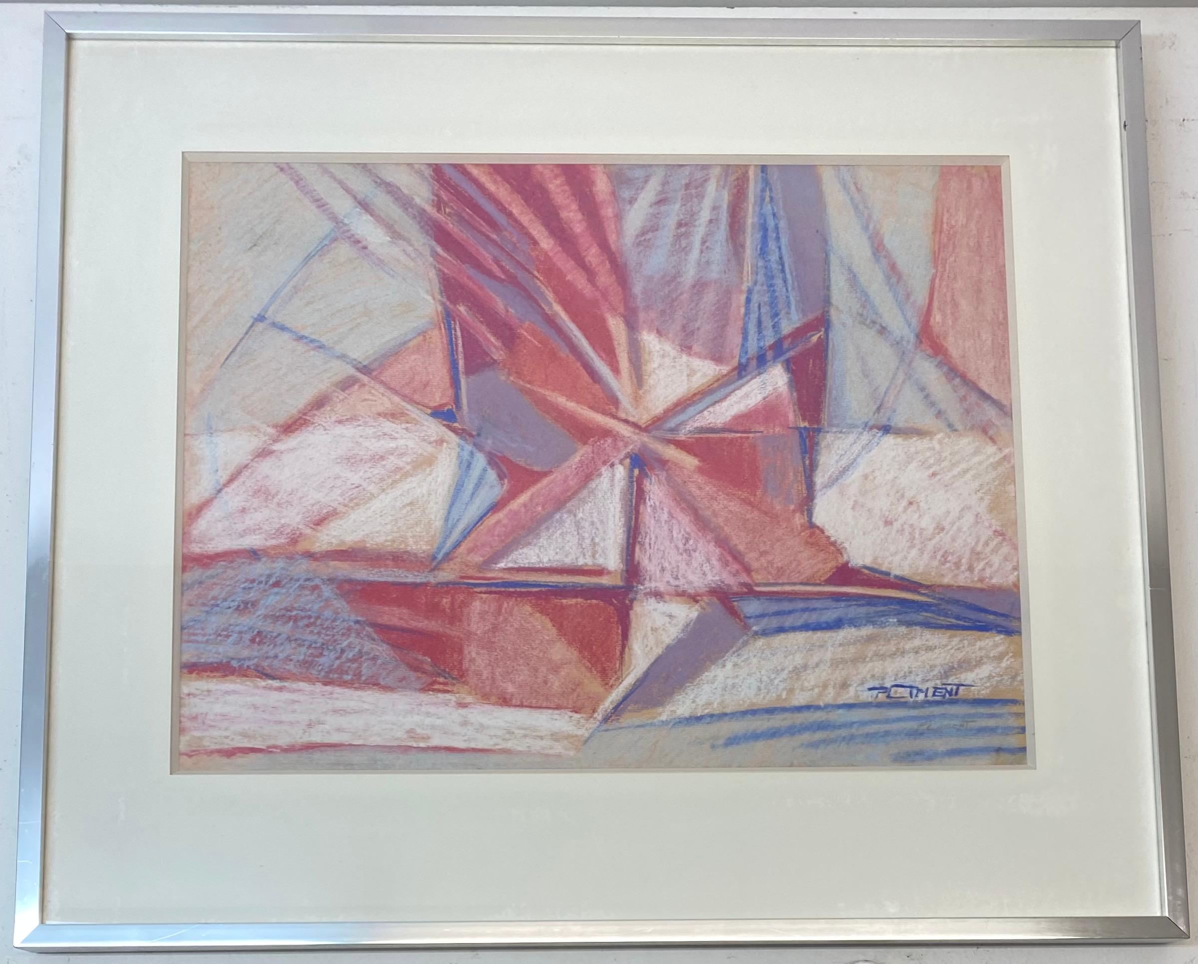 Phyllis Ciment Abstract Pastel Painting c.1970s