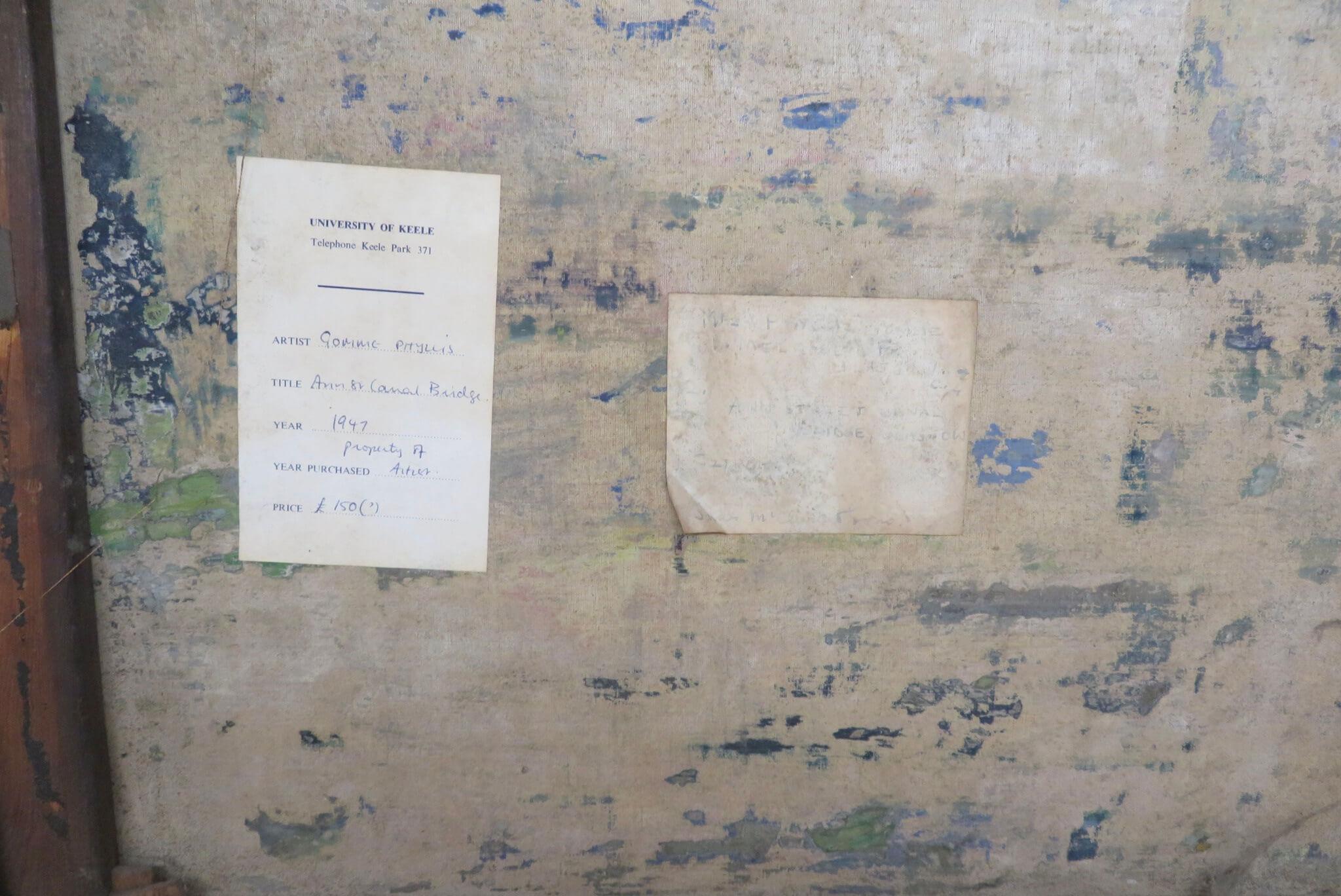 Pittura a olio originale della metà del secolo scorso GLASGOW SCENA CANALE SCOZIA - Painting Postimpressionismo di Phyllis Emerson Gomme 