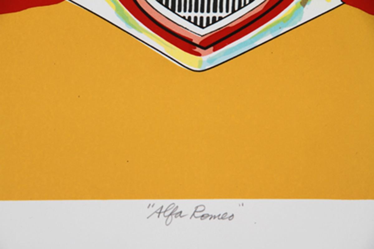 Alfa Romeo, sérigraphie photoréaliste de voiture classique par Phyllis Krim en vente 3
