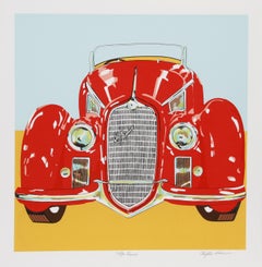 Alfa Romeo, serigrafía fotorrealista de coche clásico por Phyllis Krim