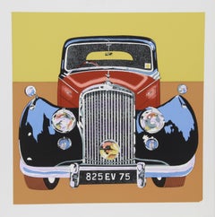 Bentley, sérigraphie photoréaliste de voiture classique par Phyllis Krim