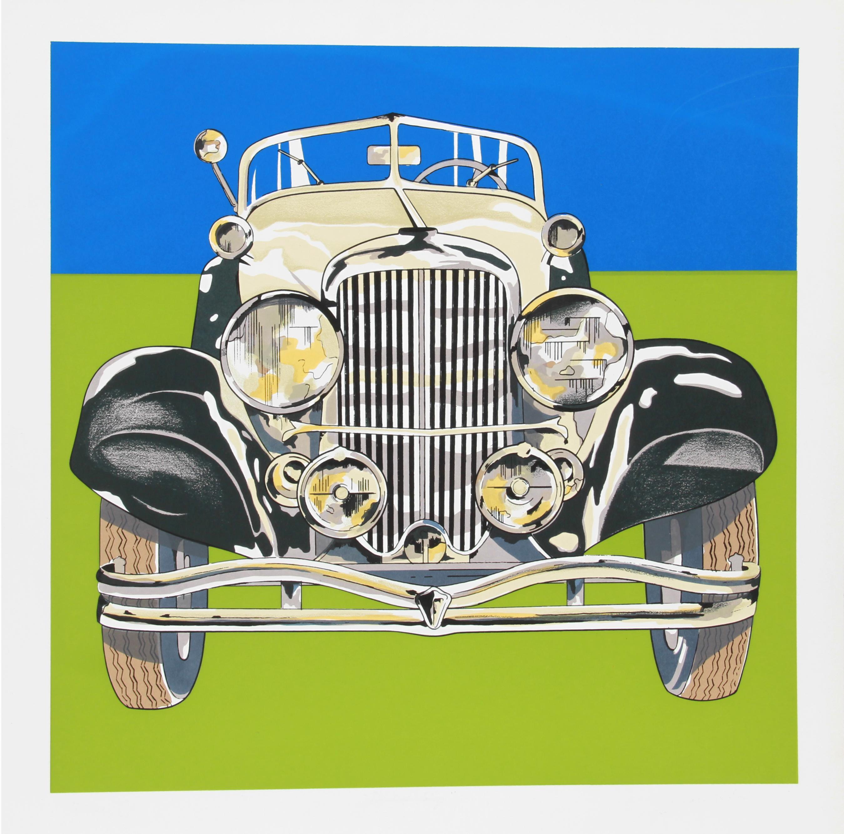 Duesenberg
Phyllis Krim, Américaine (1930-2014)
Date : 1978
Sérigraphie, signée et numérotée au crayon.
Édition de l'AP 30
Taille de l'image : 22 x 22 pouces
Taille : 66,04 cm x 66,04 cm (26 in. x 26 in.)