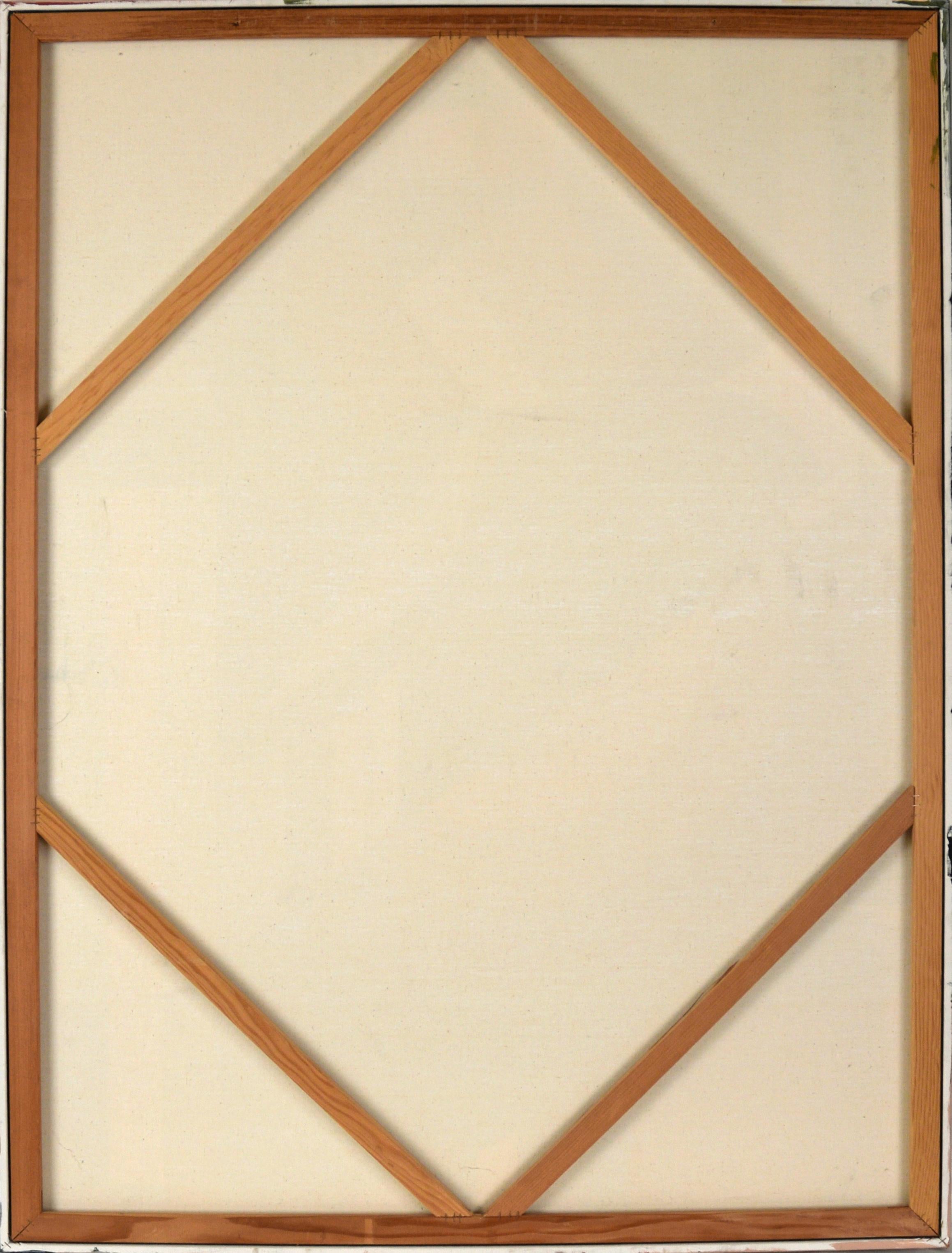 Modernist Geometric Abstract in Pastel Colors, in Acrylic on Canvas For Sale 5