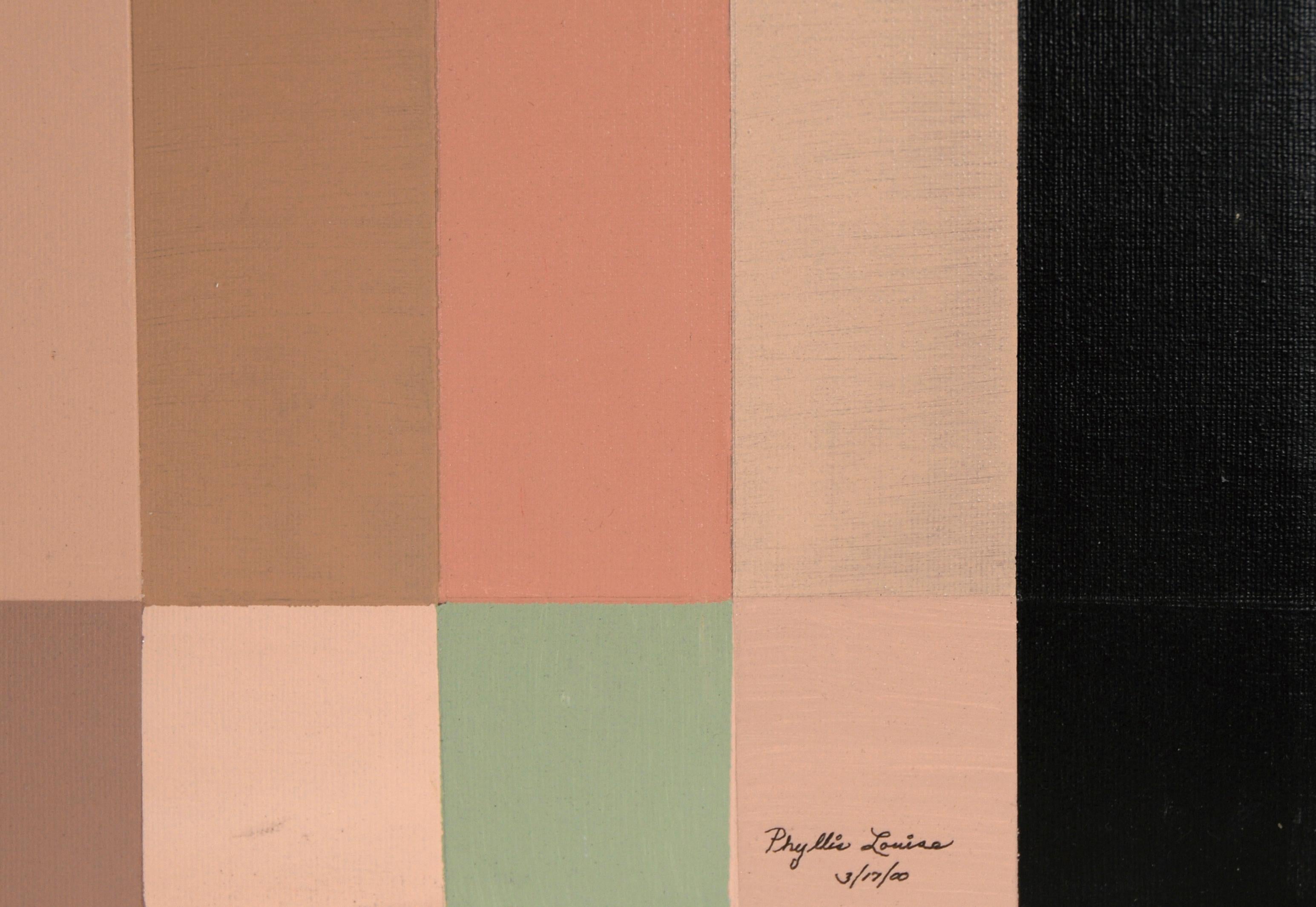 Modernist Geometric Abstract in Pastel Colors, in Acrylic on Canvas For Sale 3
