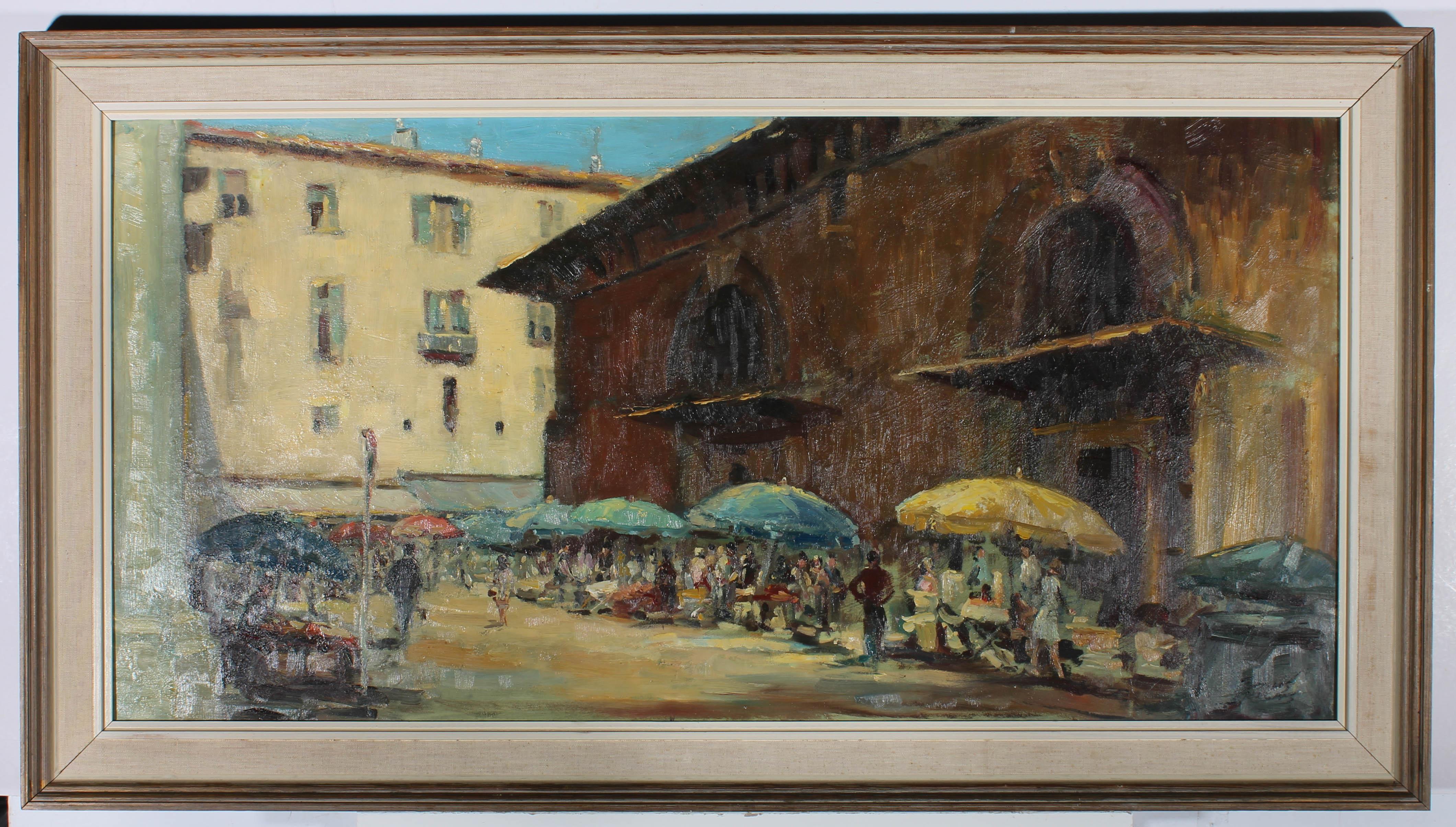 Phyllis Morgans RGI (1911-2001) - 20th Century Oil, Italian Street Market For Sale 2