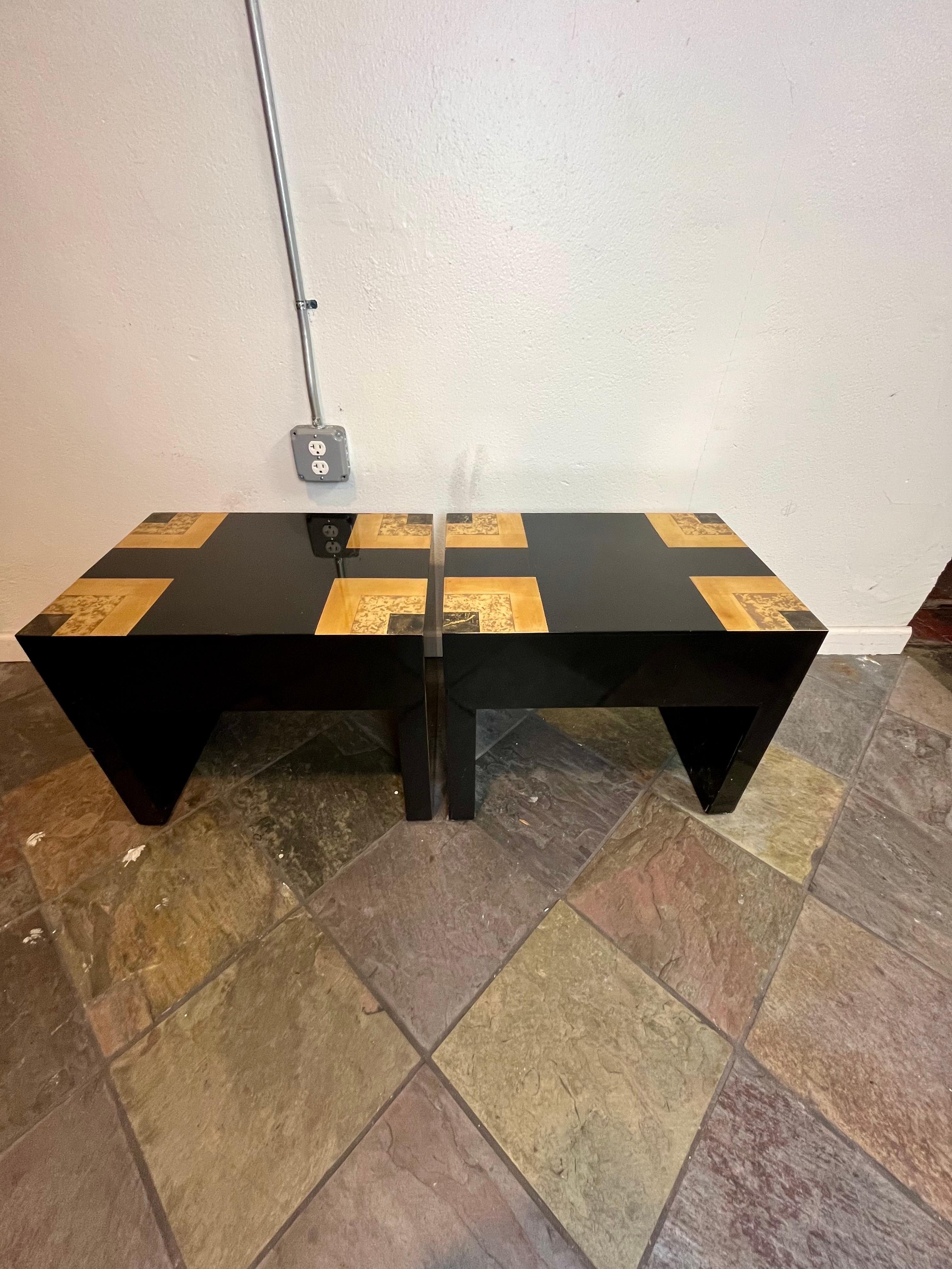 Phyllis Morris Art Deco Lacquer End Tables For Sale 3