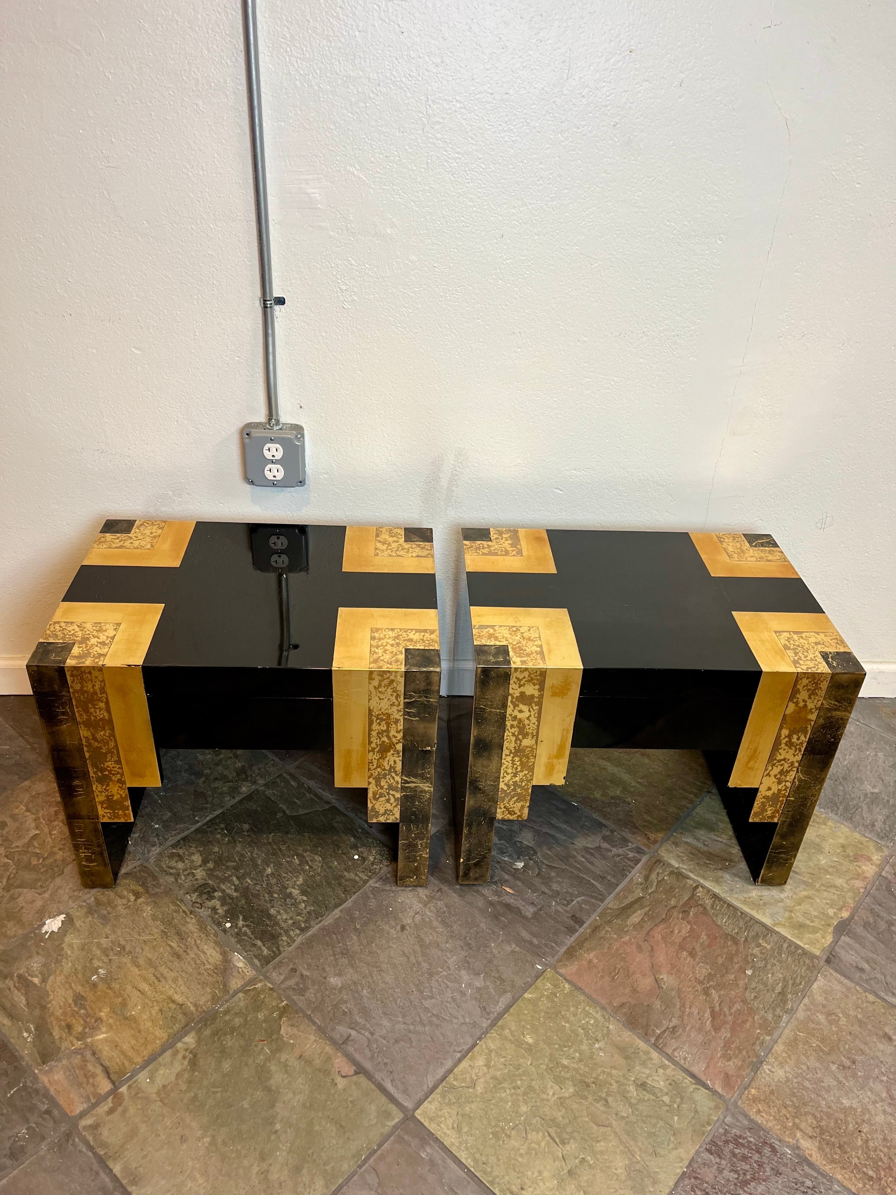 Mid-Century Modern Phyllis Morris Art Deco Lacquer End Tables For Sale