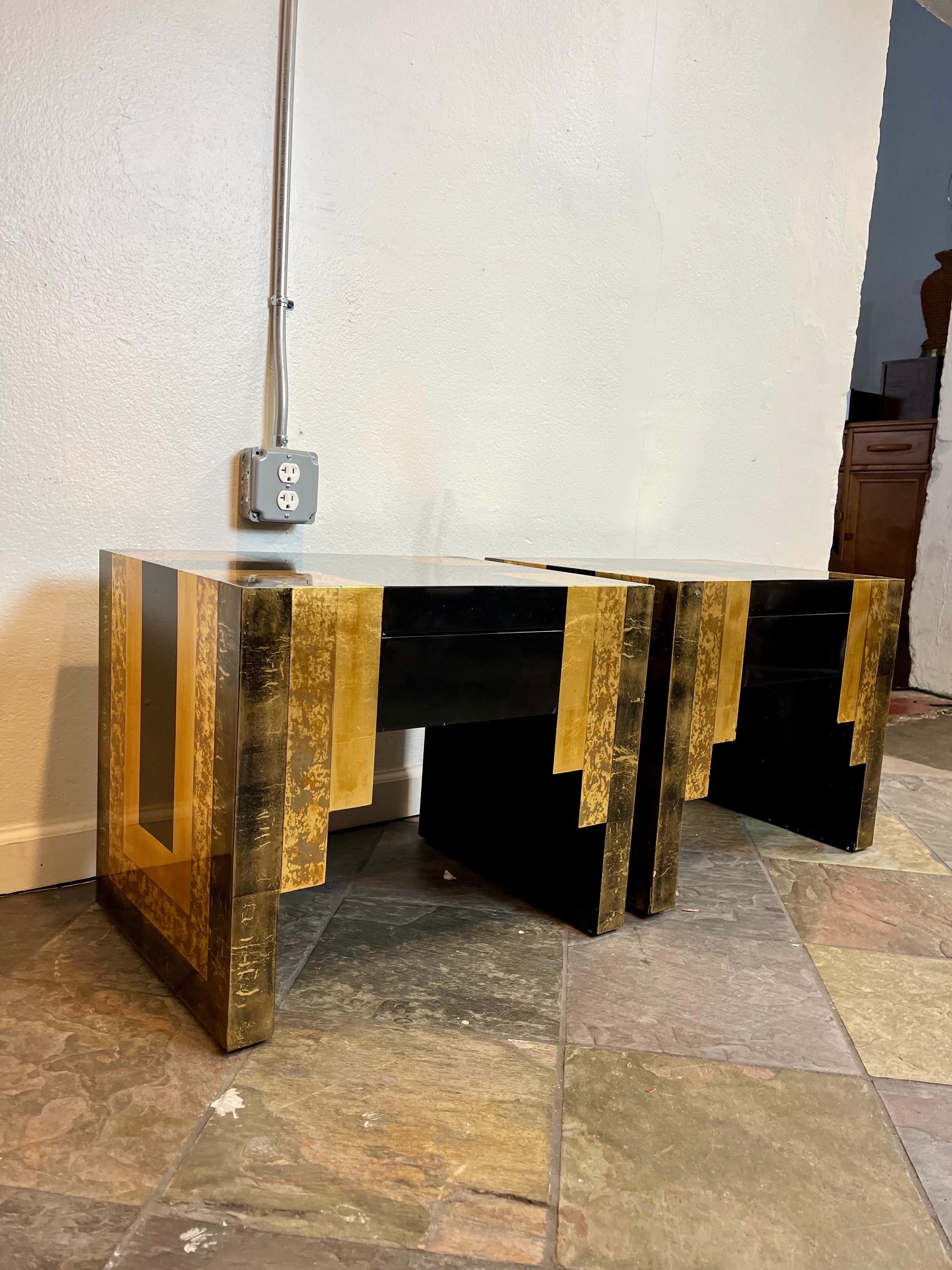 American Phyllis Morris Art Deco Lacquer End Tables For Sale