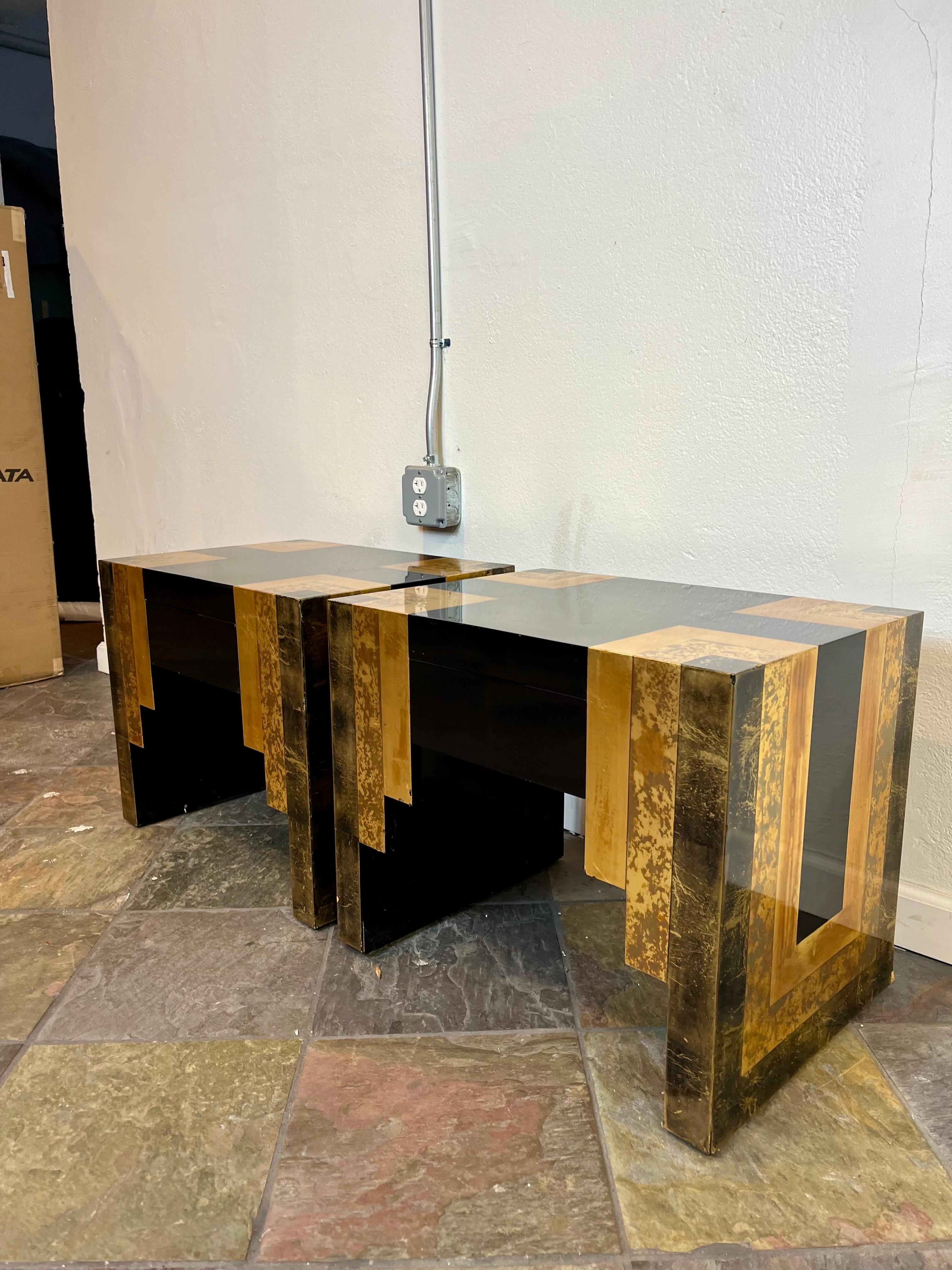 Phyllis Morris Art Deco Lacquer End Tables In Good Condition For Sale In W Allenhurst, NJ