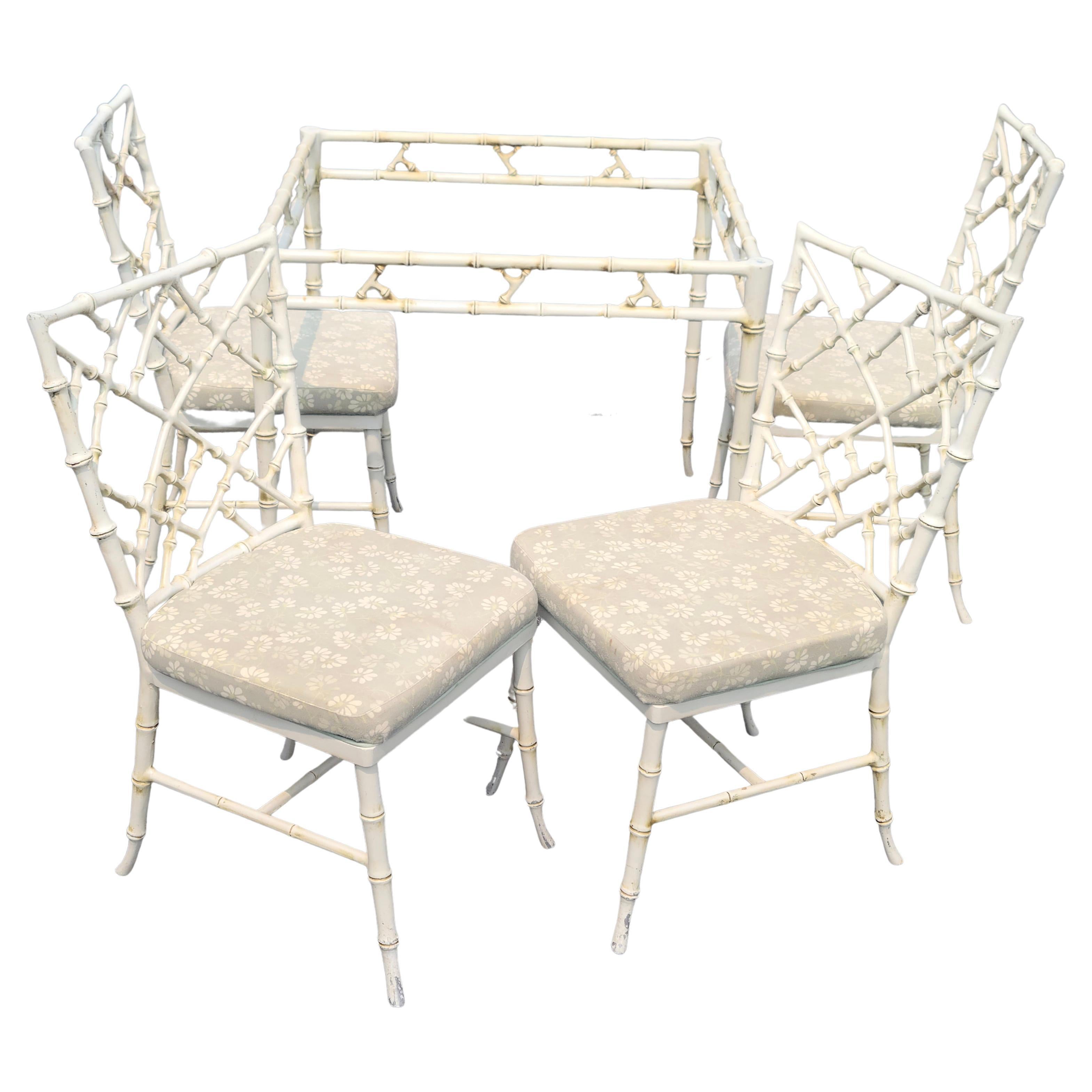 Phyllis Morris Bamboo Dinette Set in Cast Aluminum 1