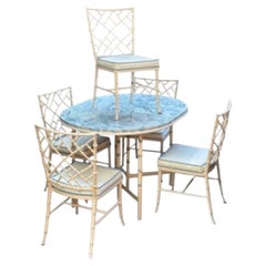 Phyllis Morris - Kessler Faux Bamboo Dinette Set. Pure Hollywood Regency.