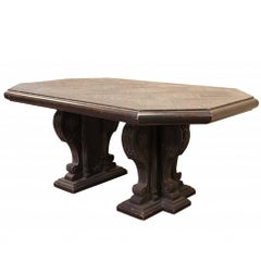 Phyllis Morris Louis XIV Style Double Pedestal Centre Hall Table