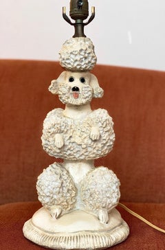 Phyllis Morris Original Poodle Table Lamp, Signed, Iconic Hollywood Regency 1952