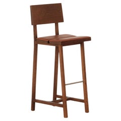 PI Bar Chair, Oak Backrest, Upholstered