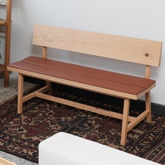 PI Bench, Oak Backrest, Upholstered Forest