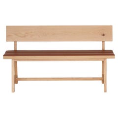 PI Bench, Oak Backrest, Upholstered Forest