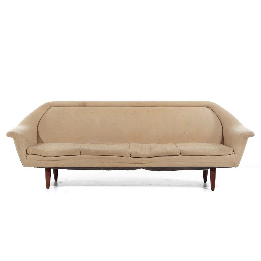 P.I. Langlo Mid Century Norwegian Teak Sofa

This sofa measures: 87.5 wide x 31 deep x 31.75 inches high, with a seat height of 15 and arm height of 20.5 inches

All pieces of furniture can be had in what we call restored vintage condition. That