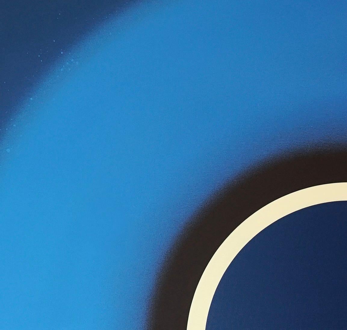 OP ART “Emanations: O _EM 21, 9” Blue Black CONTEMPORARY POLISH FEMALE ARTIST 2