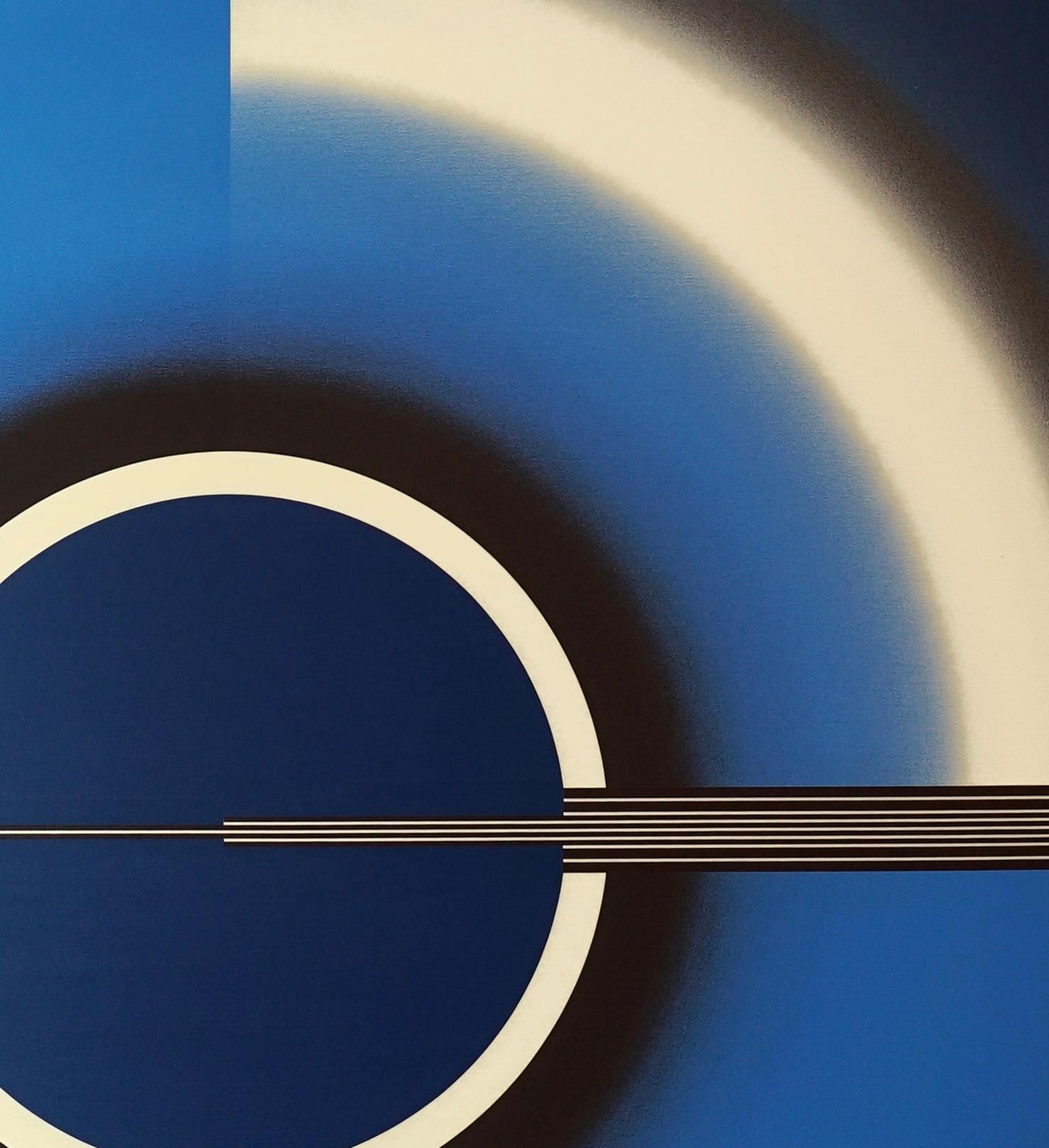 OP ART “Emanations: O _EM 21, 9” Blue Black CONTEMPORARY POLISH FEMALE ARTIST 3