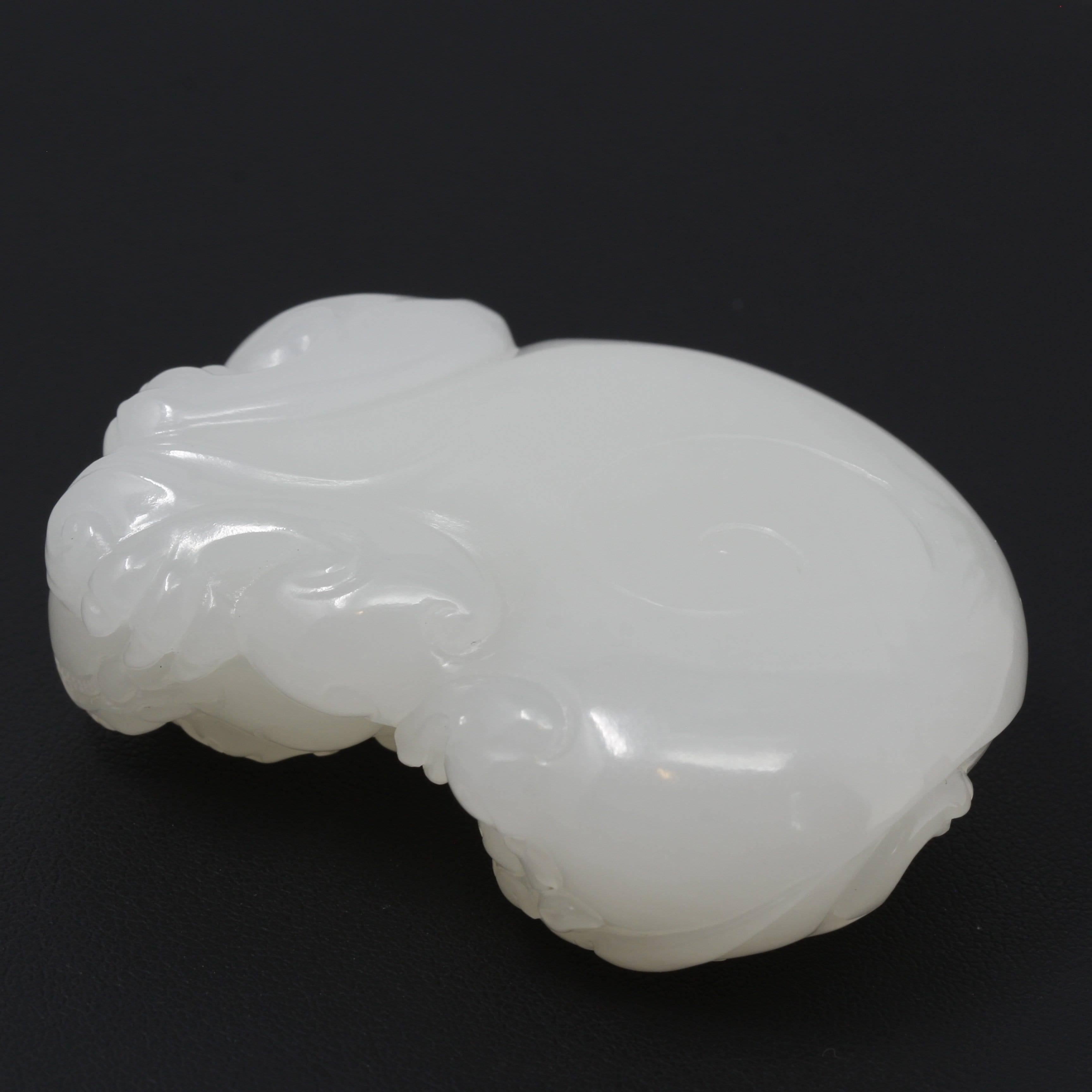 Round Cut Pi Xiu Genuine Hetian White 