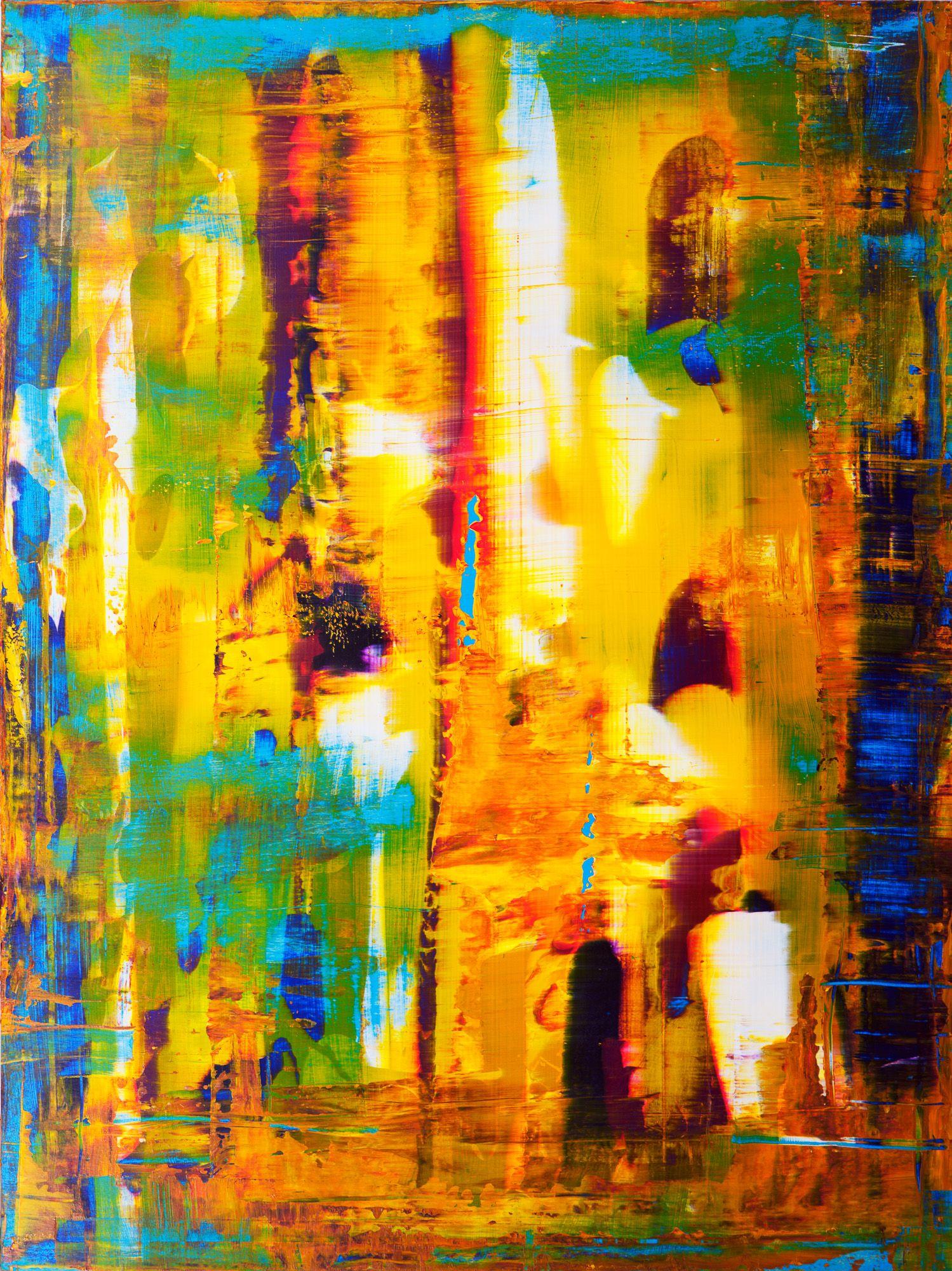Pia & Sean Art Abstract Painting - Blur  30" x 40", Painting, Acrylic on Wood Panel