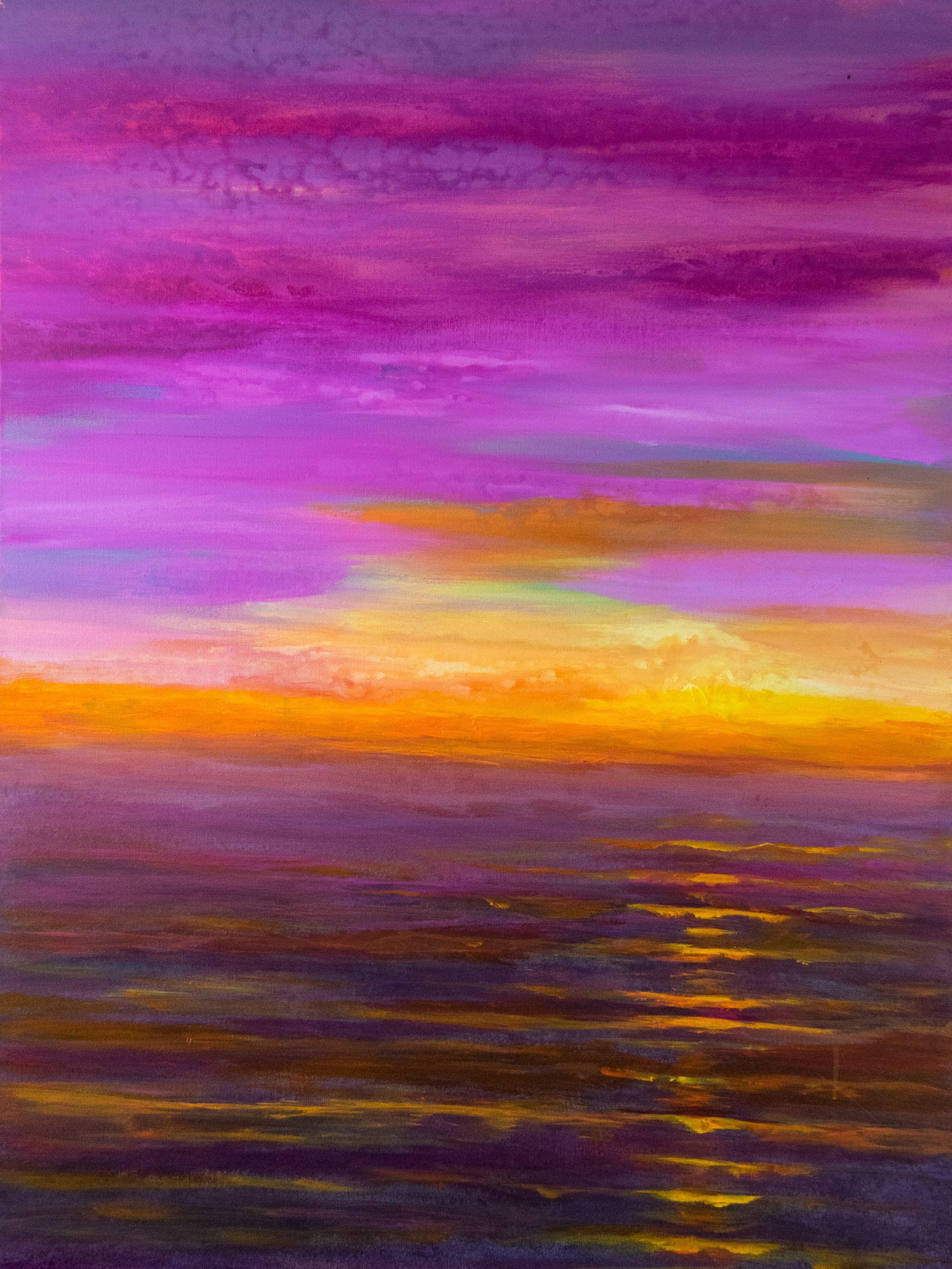 Pia & Sean Art Abstract Painting - Caribbean Sunrise  30" x 40", Painting, Acrylic on Canvas