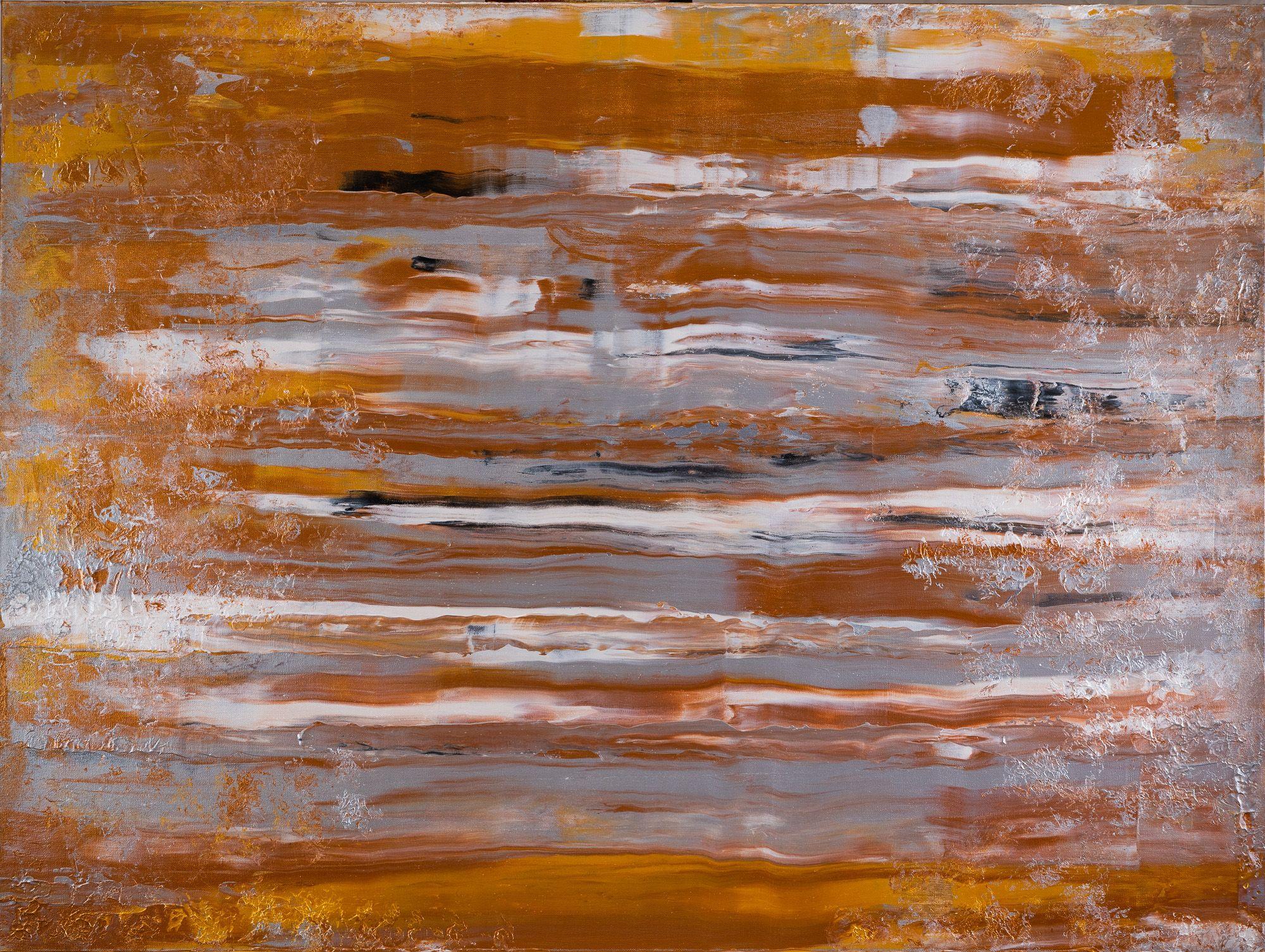 Abstract Painting di Pia & Sean Red - Domenica di rame  48" x 36", Pittura, Acrilico su tela