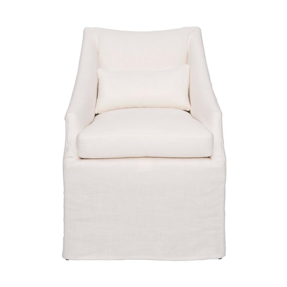 Beautiful Slipcover Chair. Our Pia Chair is ideal as a Dining Chair but also great as a Side Chair in your favorite room. Bespoke configurations available upon request
