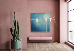 Conector de puntos - Impresión fotográfica en película estilo cianotipia Enmarcada